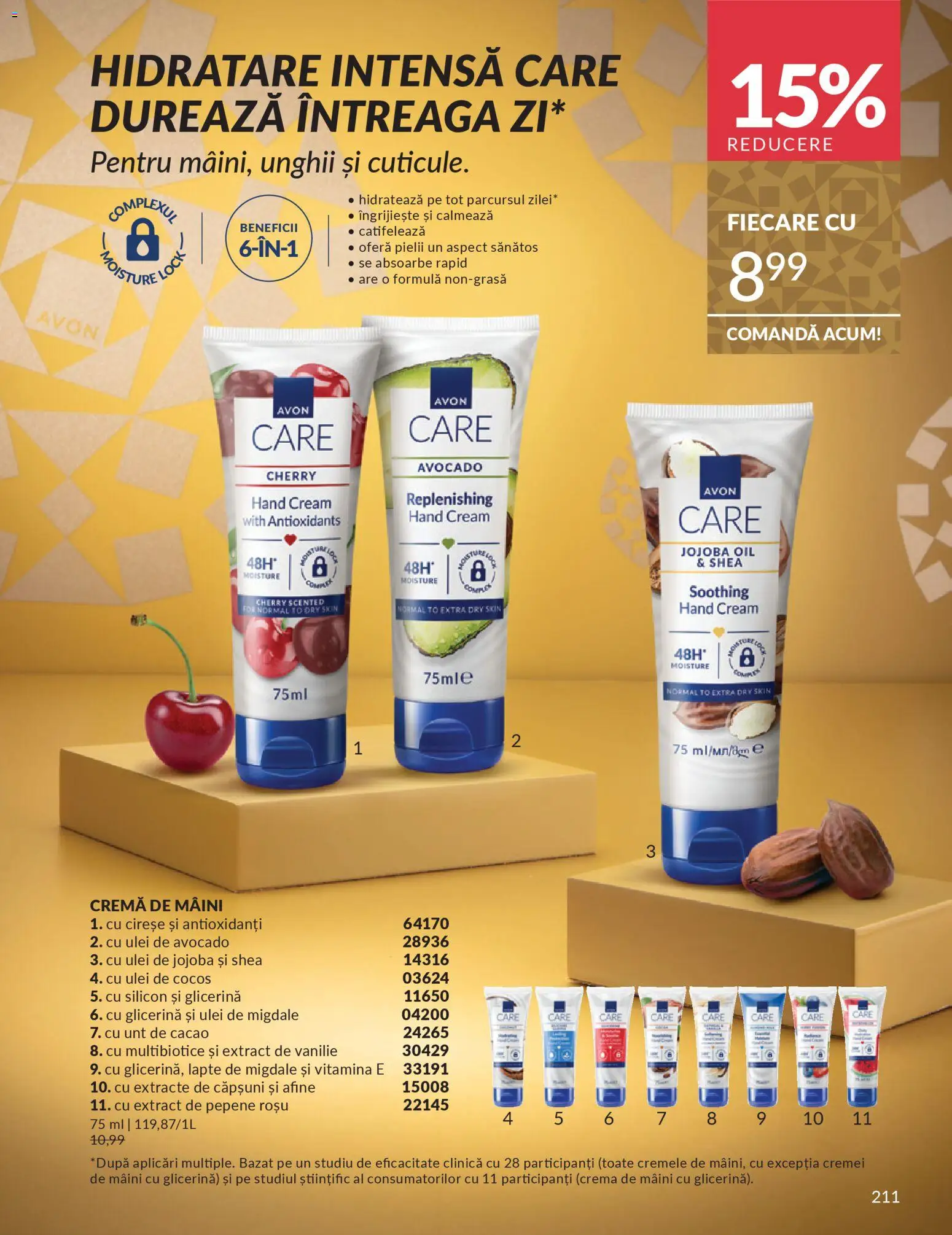 Noul catalog Avon – valabil de la 01.12.2025 | Pagină: 211 | Produse: Afine, Cremă de mâini, Cacao, Cireșe