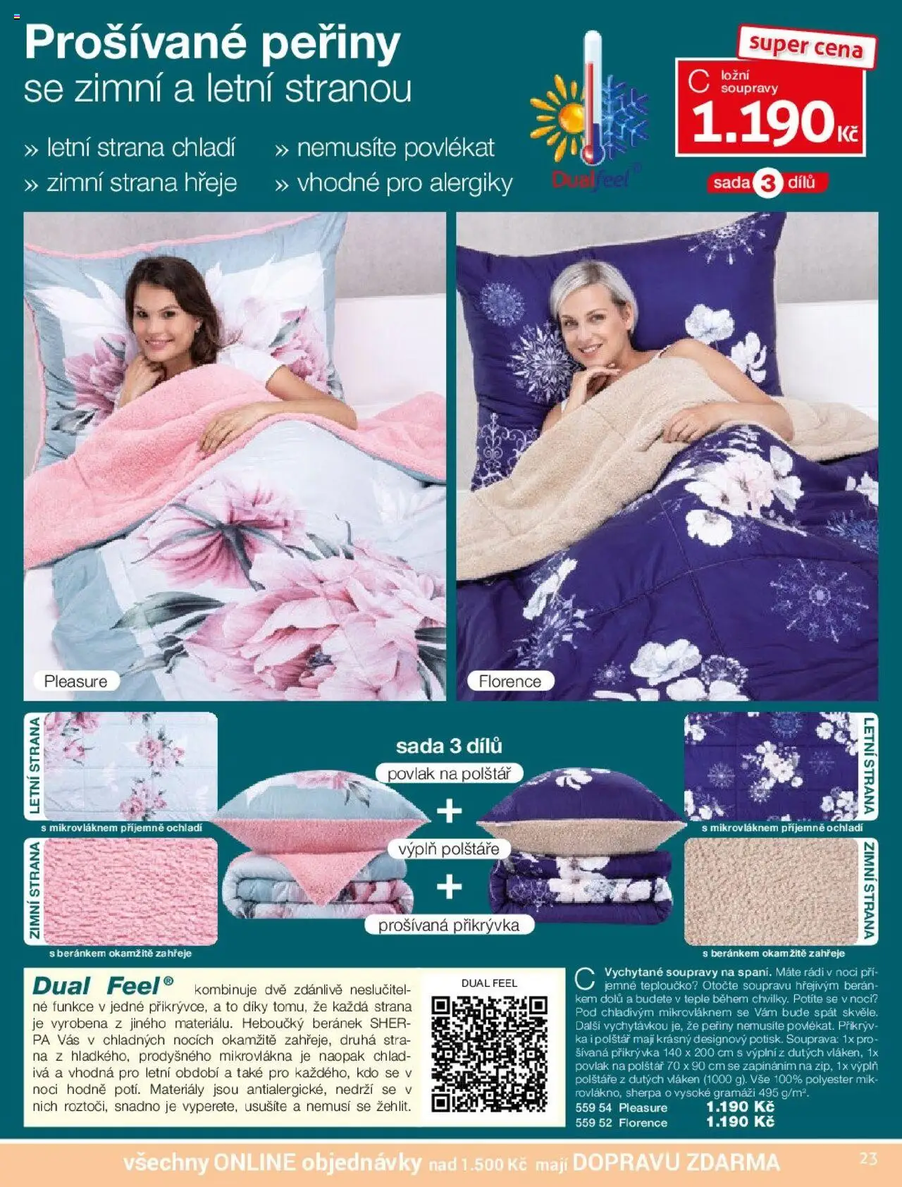 Decodoma katalog Vánoce 2025 od 09.10.2025 | Strana: 23 | Produkty: Peřiny, Povlak na polštář, Polštář, Přikrývka