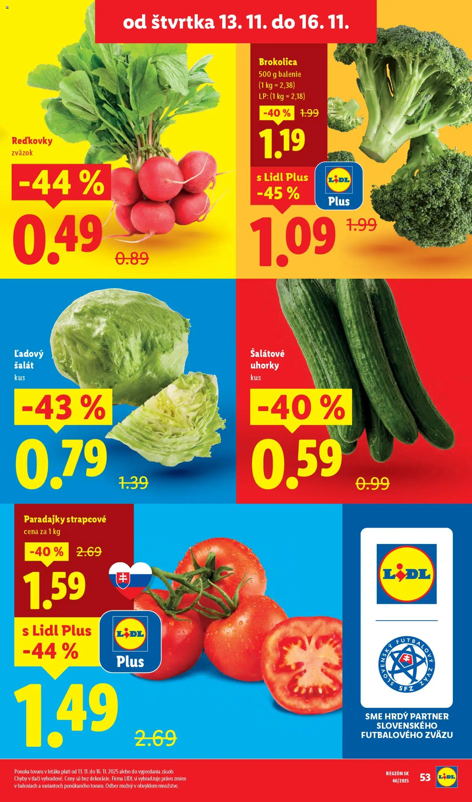 Nové Lidl akcie – leták je platný od 10.11.2025 | Strana: 75 | Produkty: Paradajky, Brokolica, Šalát, Uhorky