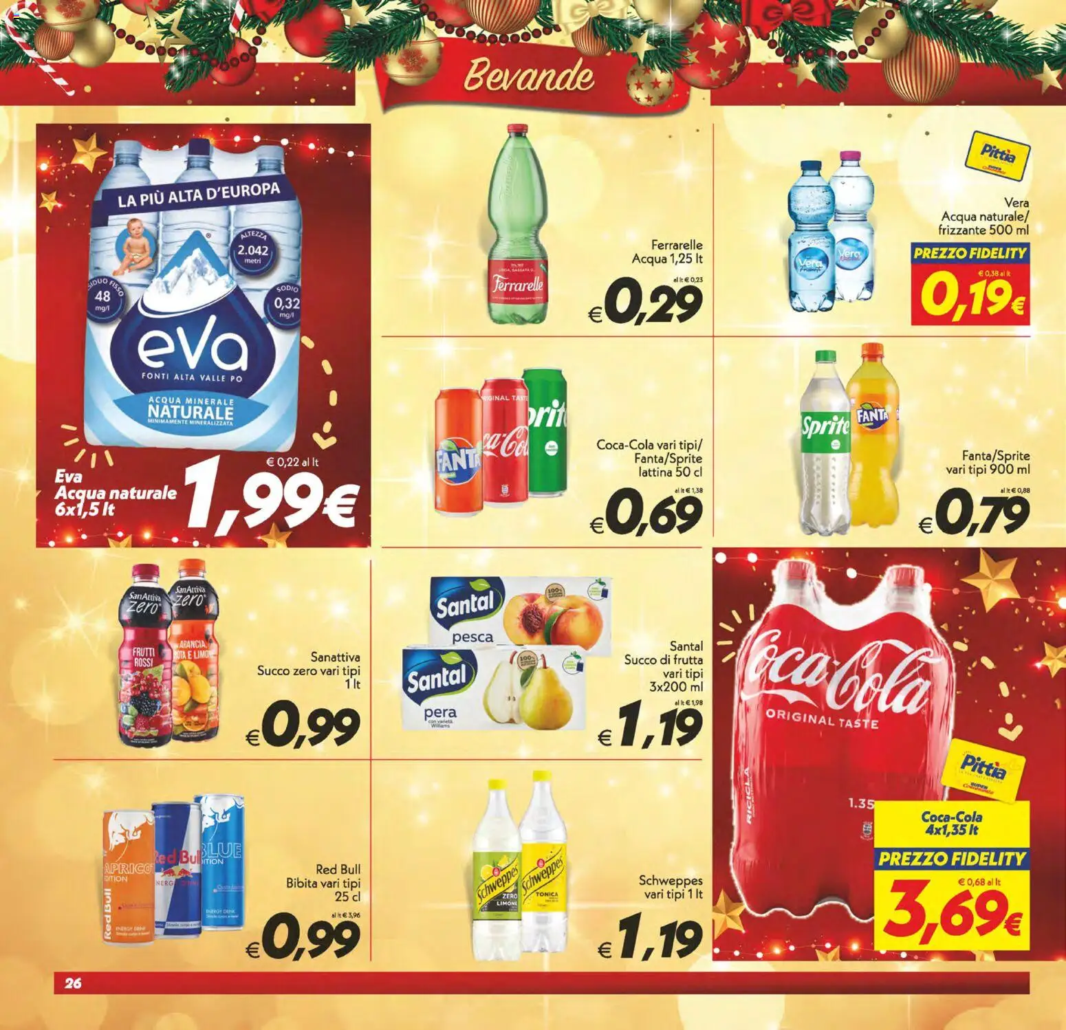 Volantino SuperConveniente del 16.12.2025 | Pagina: 26 | Prodotti: Succo, Limone, Pesca, Coca Cola