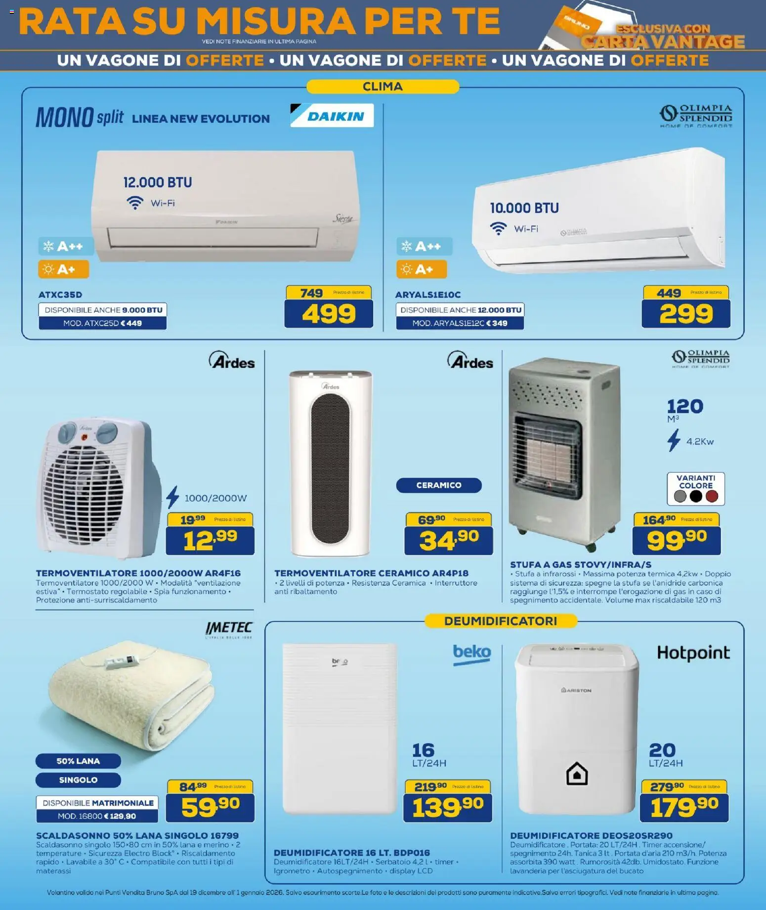 Volantino BRUNO del 19.12.2025 | Pagina: 18 | Prodotti: Deumidificatore, Tè, Stufa, Tanica