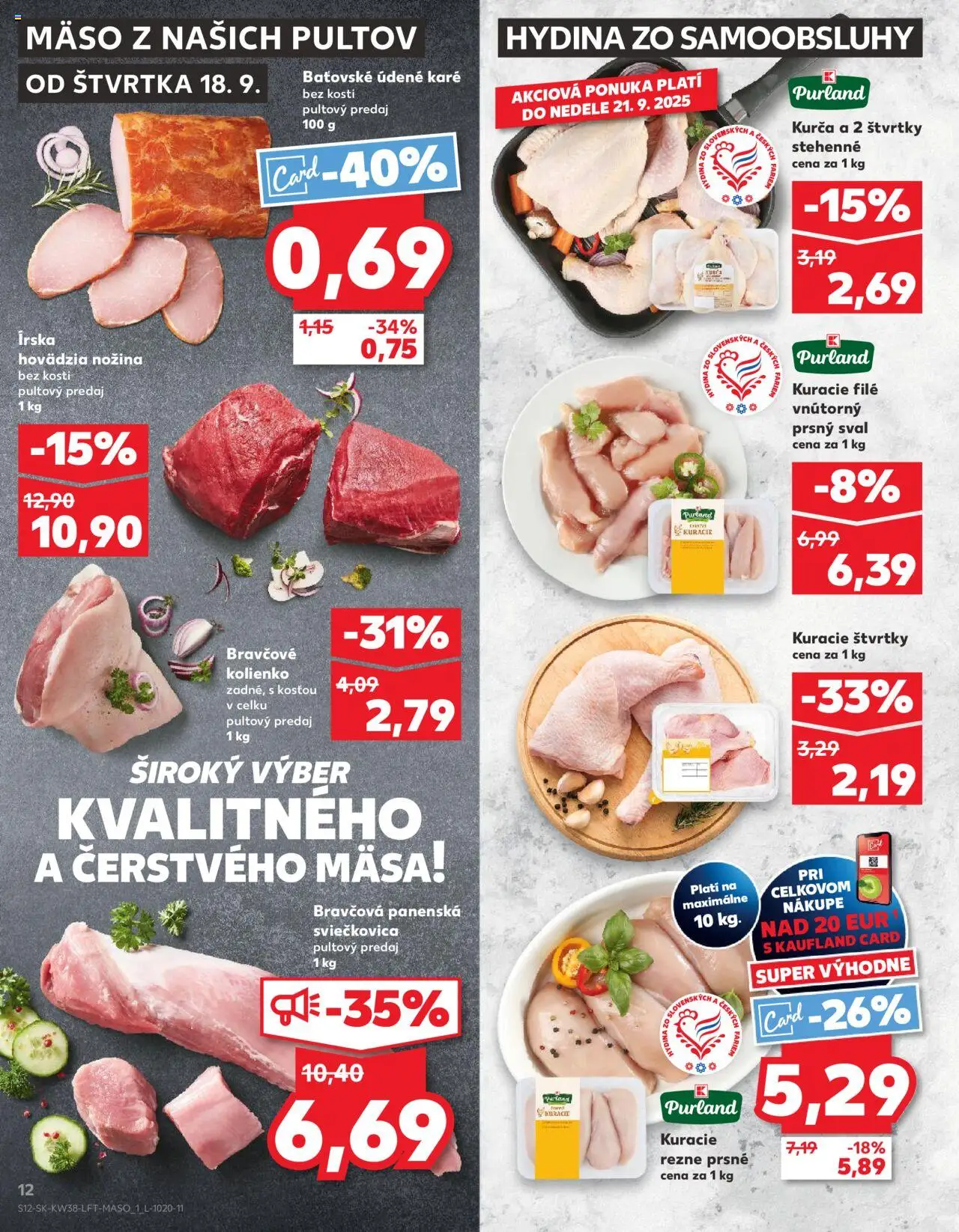 Kaufland SK akciós ujság - amely érvényes a következő dátumtól: 18.09.2025 | Oldal: 12