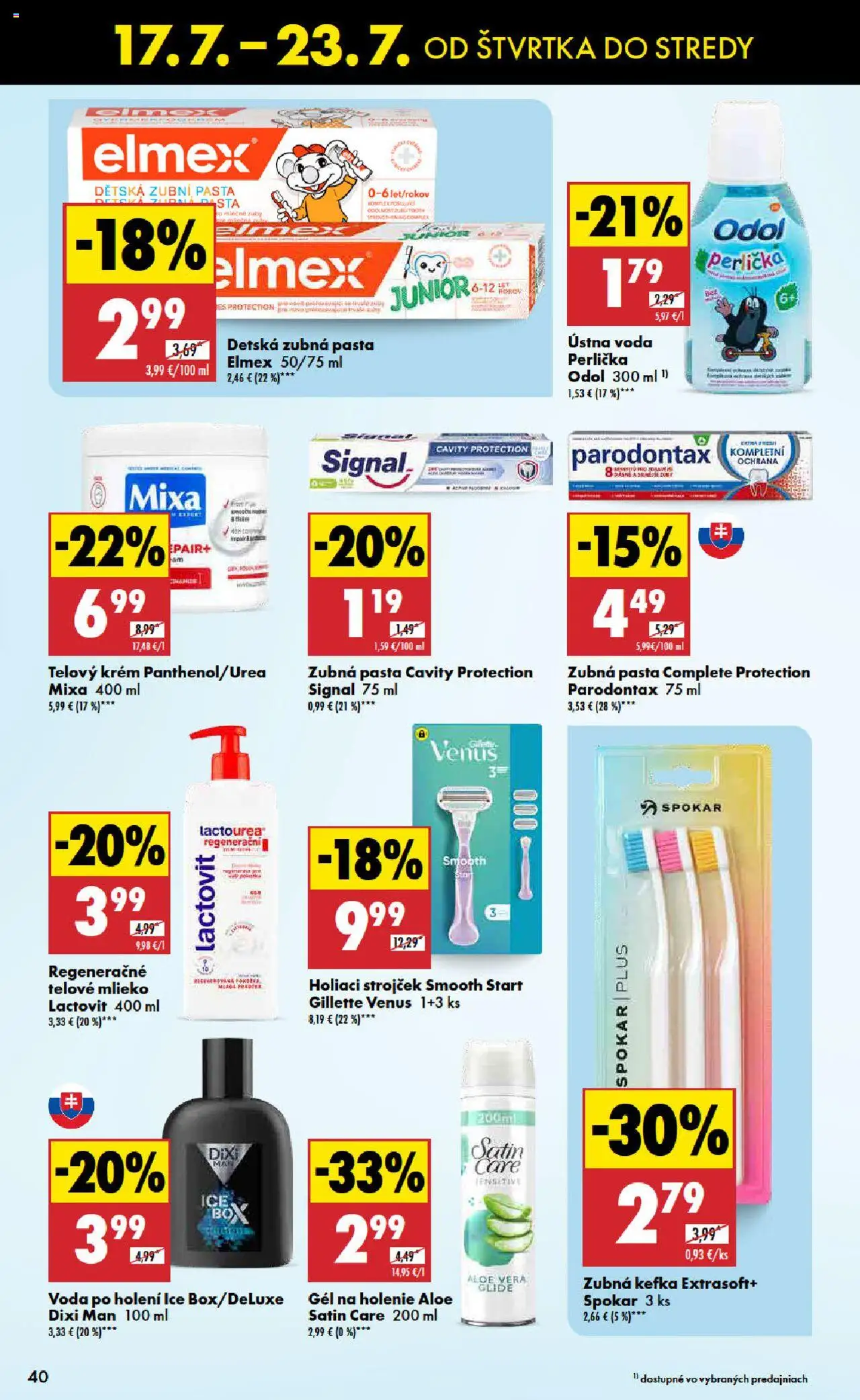 Biedronka leták │ platný od 17.07.2025 | Strana: 40 | Produkty: Zubná kefka, Strojček, Holiaci strojček, Ústna voda