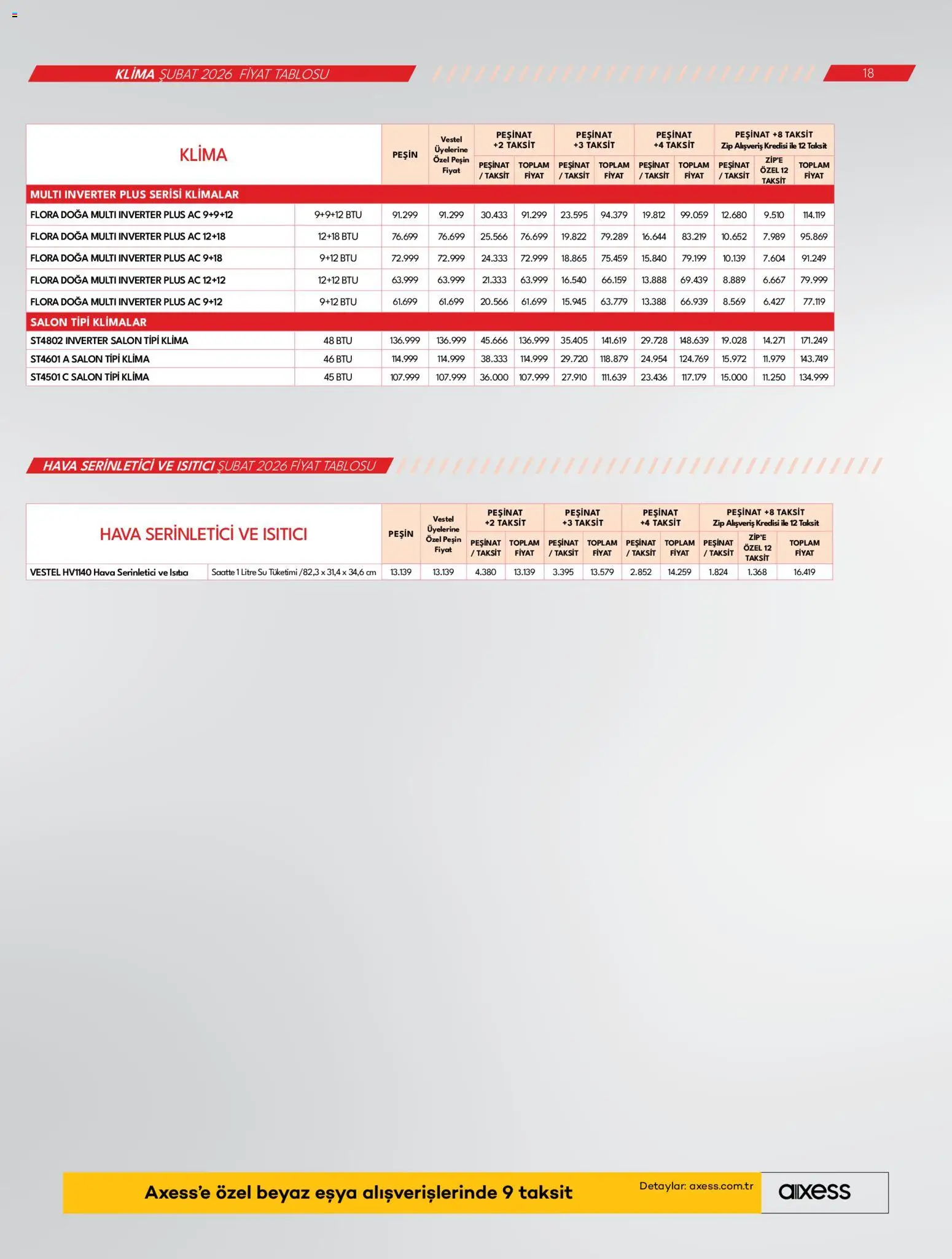 Vestel Katalog - 03.02.2026 tarihinden itibaren geçerlidir | Sayfa: 18