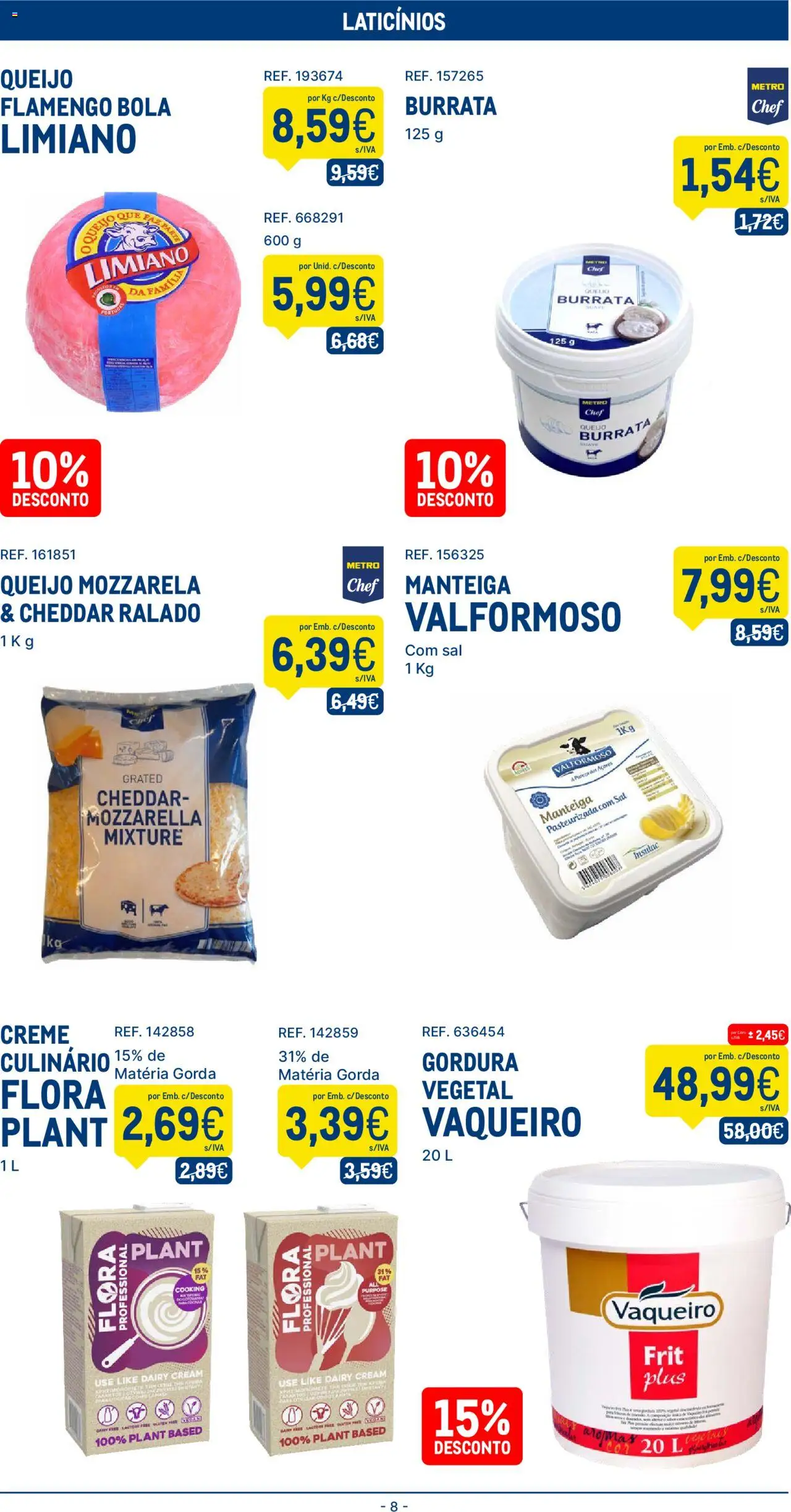 Makro folheto │ válido de 05.08.2025 | Página: 8 | Produtos: Sal, Manteiga, Cheddar, Creme