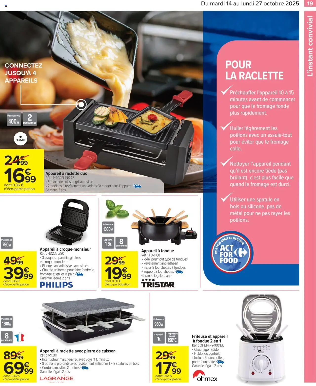 {H1} | Page: 19 | Produits: Raclette, Fromage, Pain, Gaufres