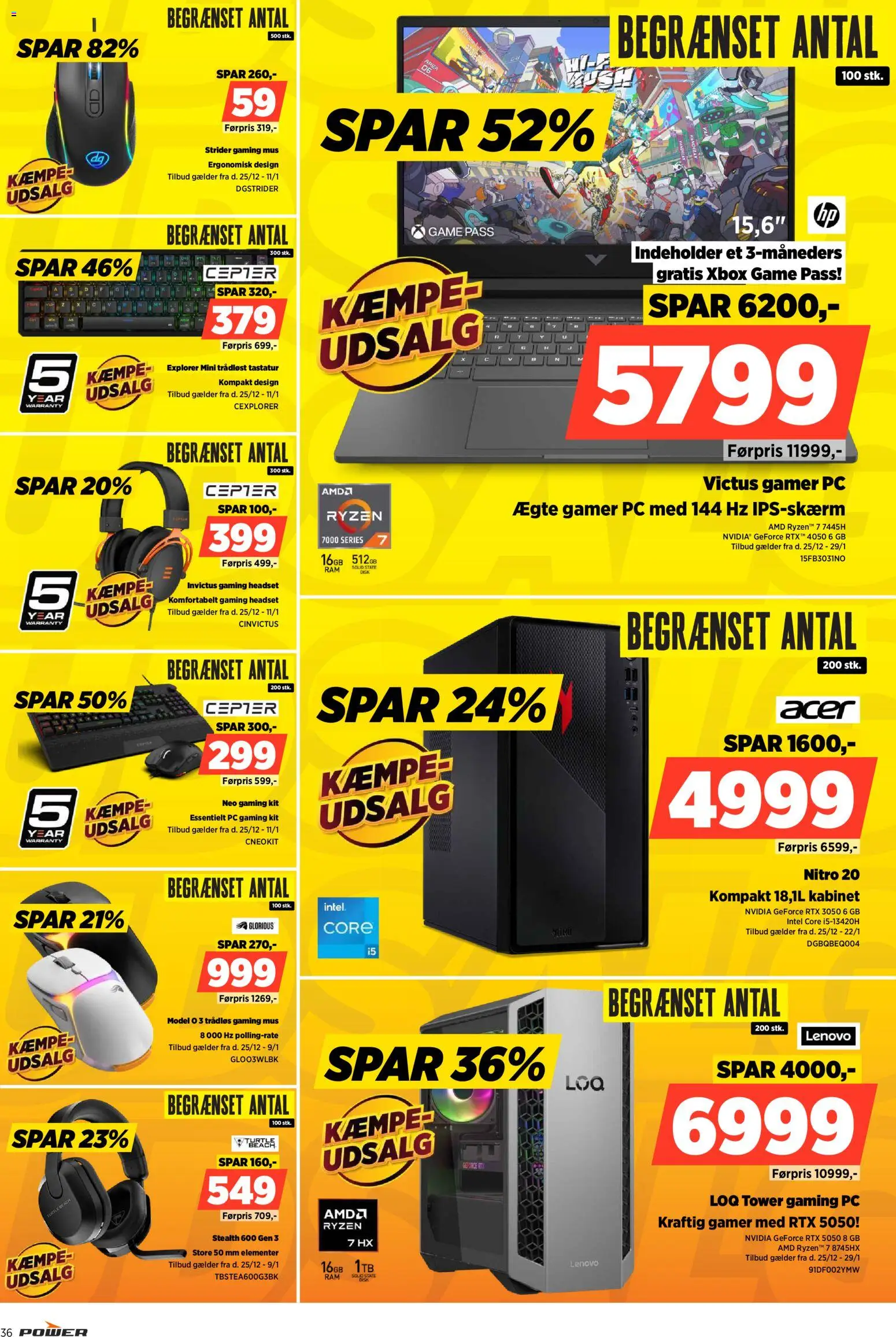 Power tilbudsavis – gyldig fra 25.12.2025 | Side: 36 | Produkter: PC, Mus, Gaming mus, Xbox