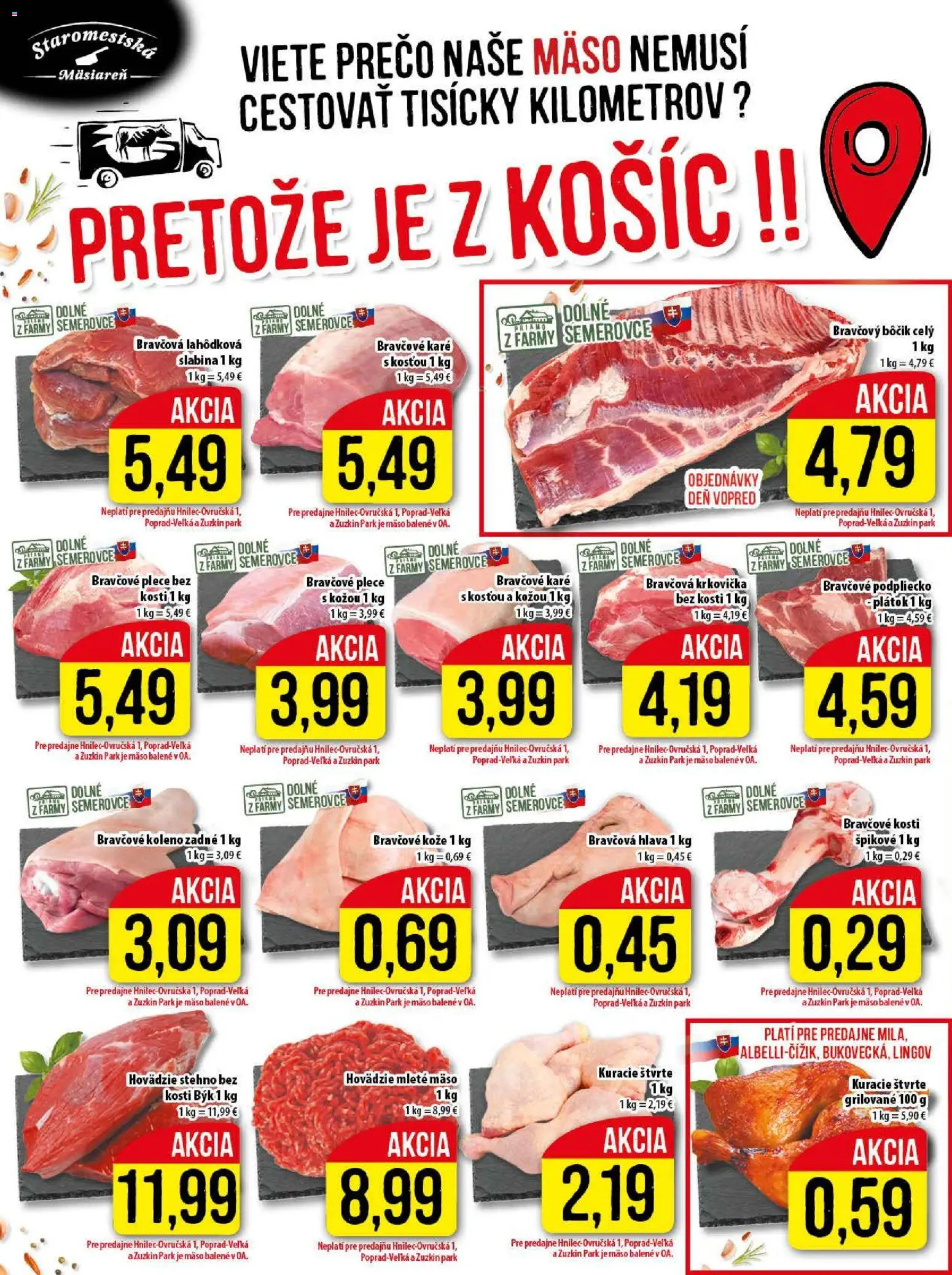 Nové Klas akcie – leták je platný od 17.11.2025 | Strana: 4 | Produkty: Bravčové koleno, Bravčové plece, Bravčový bôčik, Krkovička