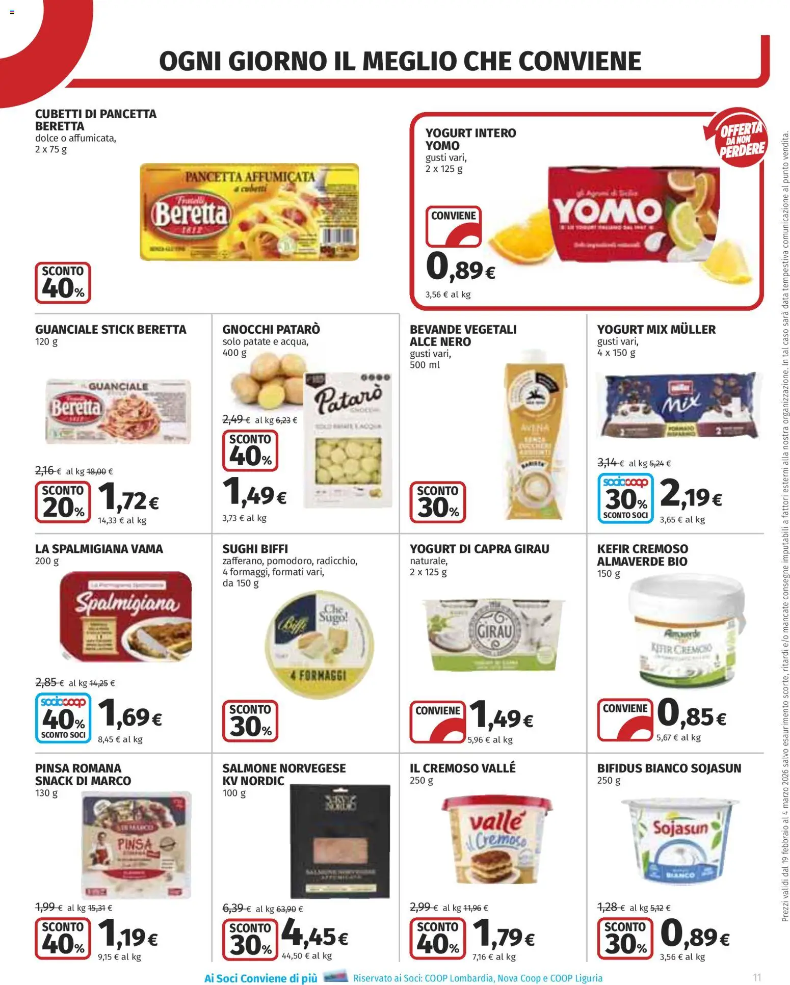 Volantino COOP del 19.02.2026 | Pagina: 11 | Prodotti: Salmone, Patate, Gnocchi, Sugo