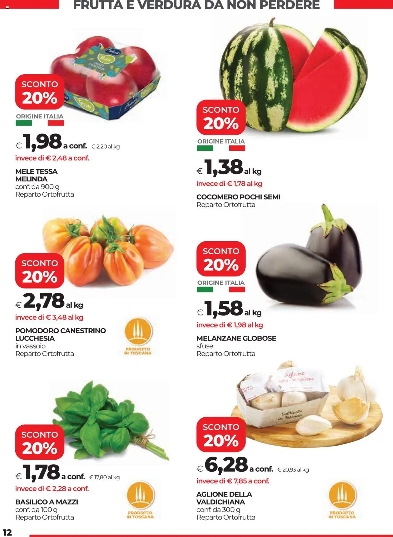 Volantino COOP del 19.06.2025 | Pagina: 12 | Prodotti: Frutta, Pomodoro, Basilico, Vassoio