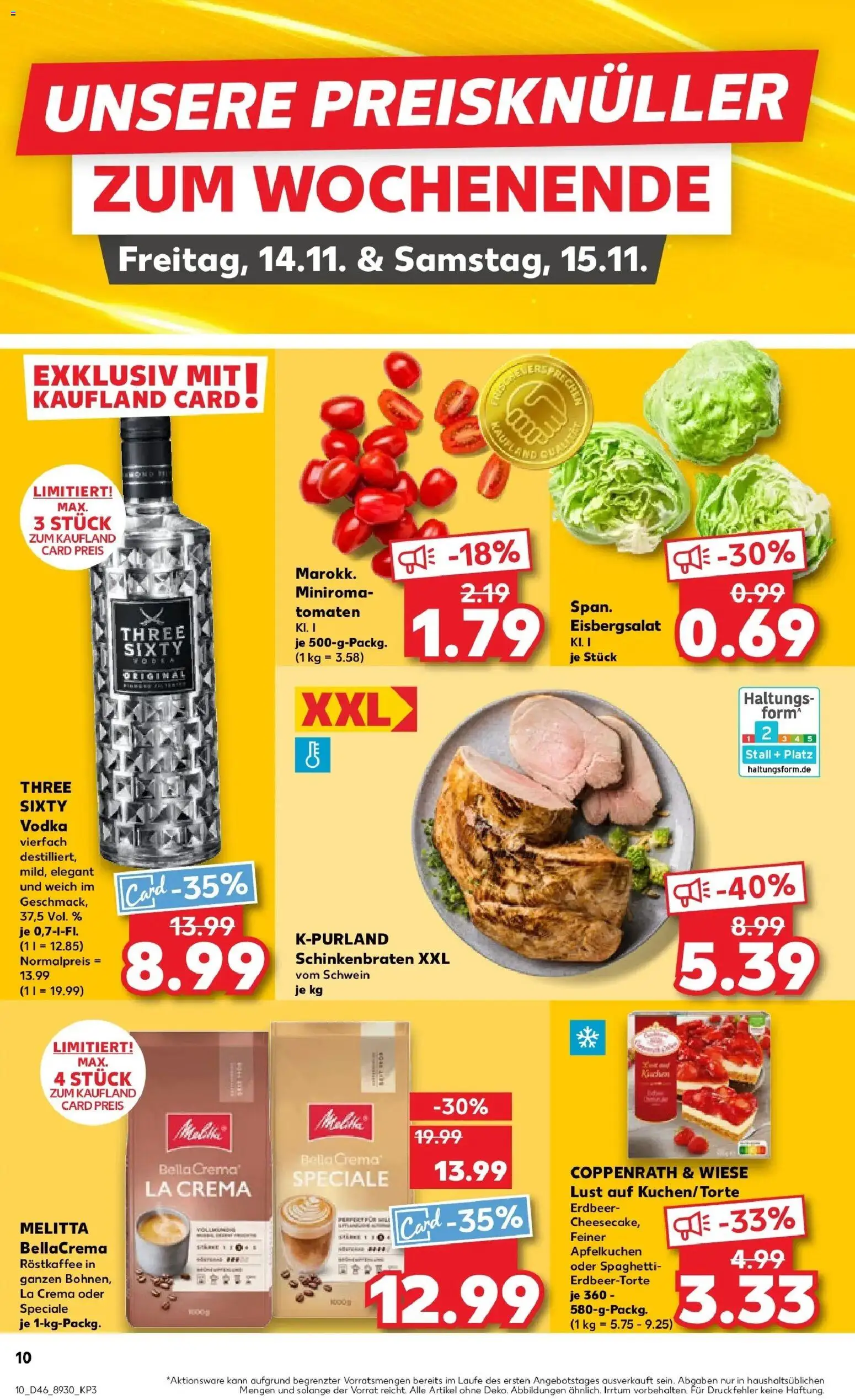 Kaufland prospekt Ulm	 – gültig ab 13.11.2025 | Seite: 10 | Produkte: Melitta, Tomaten, Eisbergsalat, Vodka