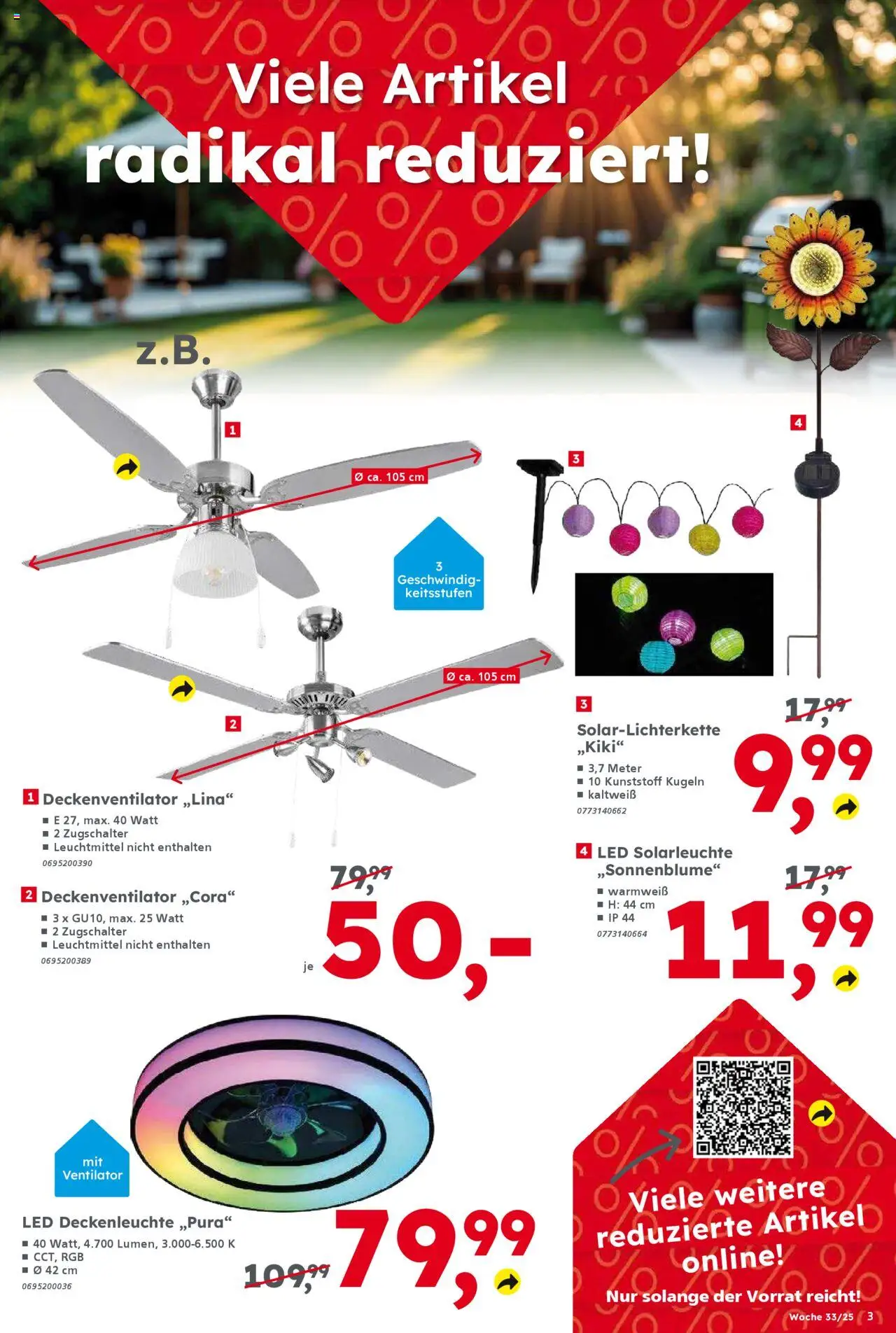 Globus Baumarkt Prospekt 	 - gültig ab dem 11.08.2025 | Seite: 3 | Produkte: Ventilator, Solarleuchte