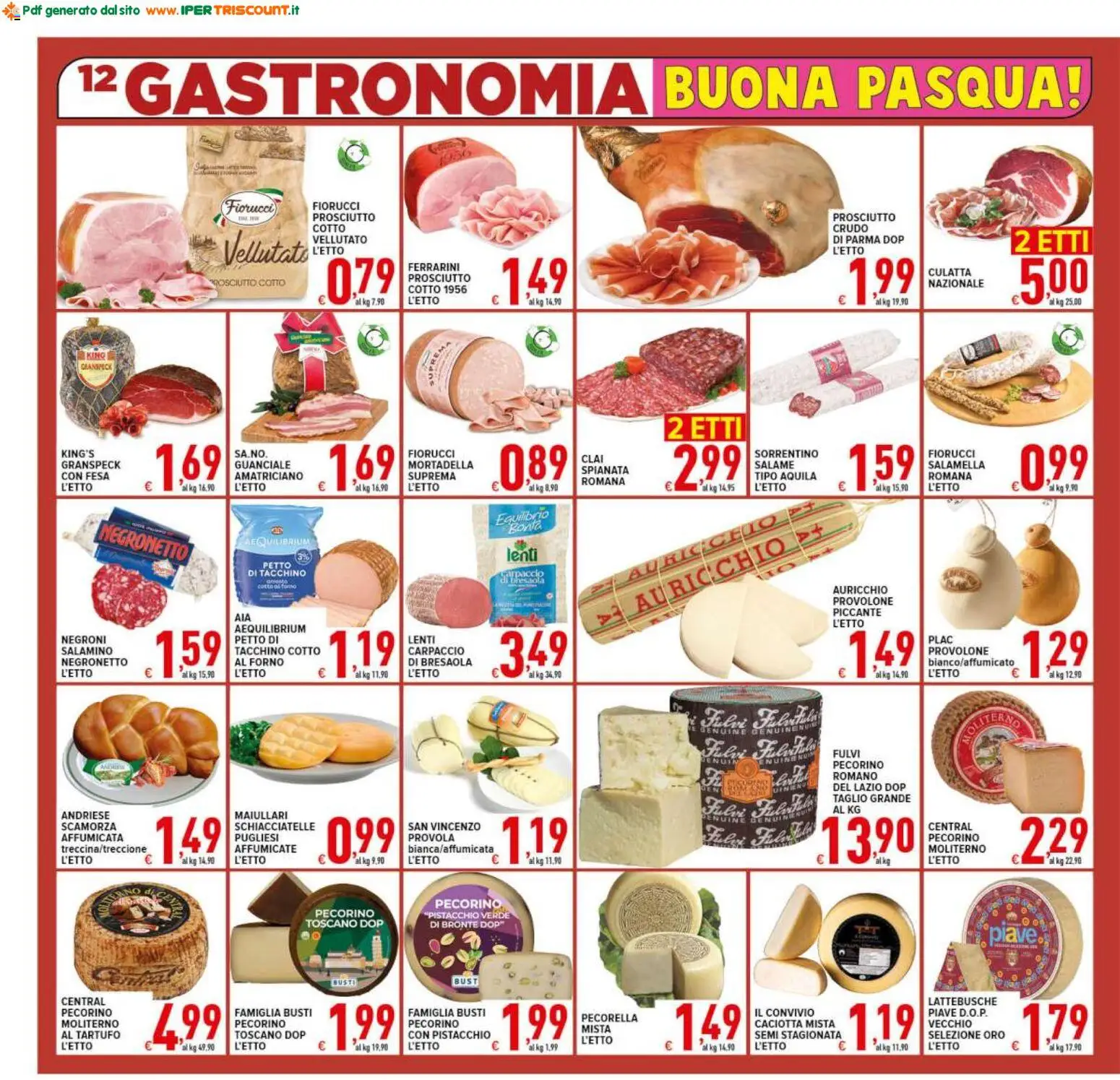Volantino Ipertriscount del 27.03.2026 | Pagina: 12 | Prodotti: Provolone, Mortadella, Forno, Pecorino