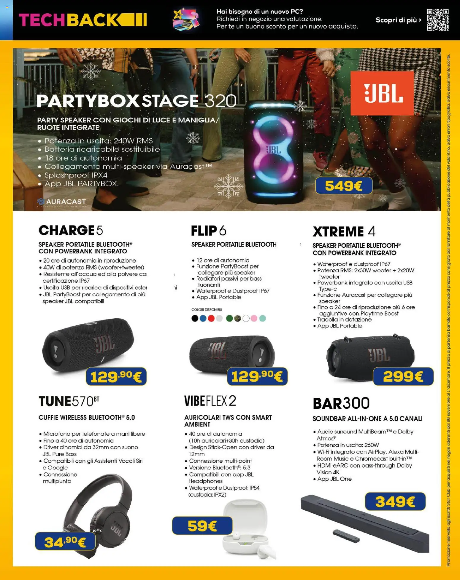 Volantino Euronics del 26.11.2025 | Pagina: 9 | Prodotti: Auricolari, Soundbar, USB, Batteria