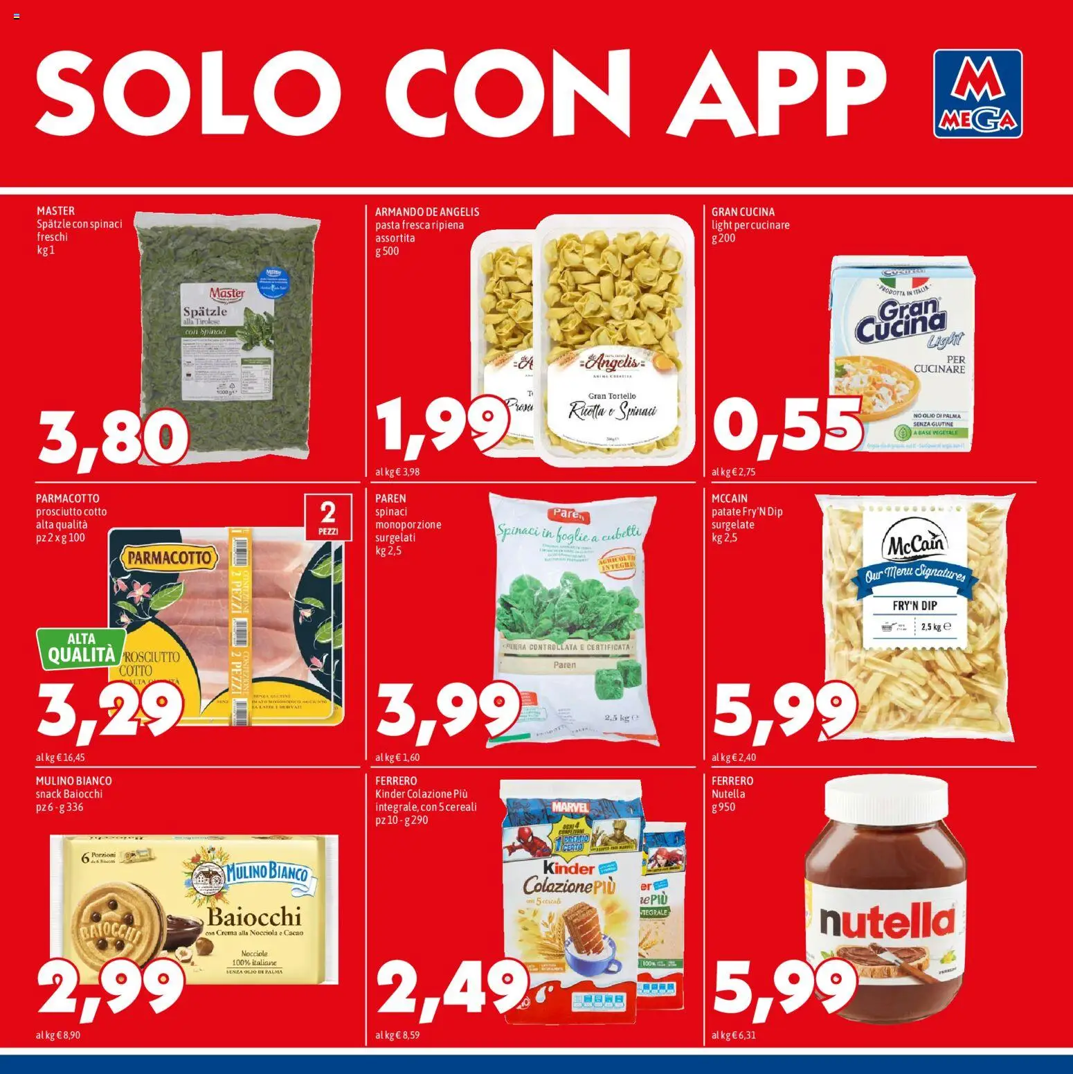 Volantino Mega del 23.04.2026 | Pagina: 7 | Prodotti: Crema, Olio, Pasta, Cacao