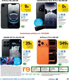 Carrefour folder  - Voorbeeld van een folder van Carrefour, geldig van 26.12.2025 | Pagina: 29 | Producten: Smartphone, Tv, Camera, Iphone