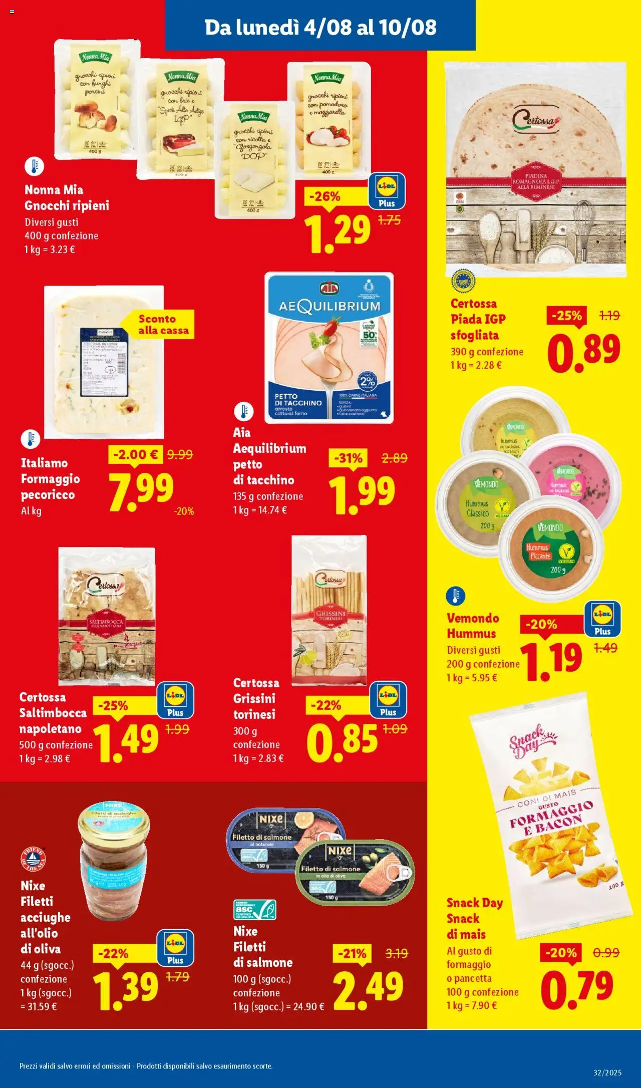 Volantino Lidl del 04.08.2025 | Pagina: 13 | Prodotti: Pancetta, Mozzarella, Formaggio, Acciughe