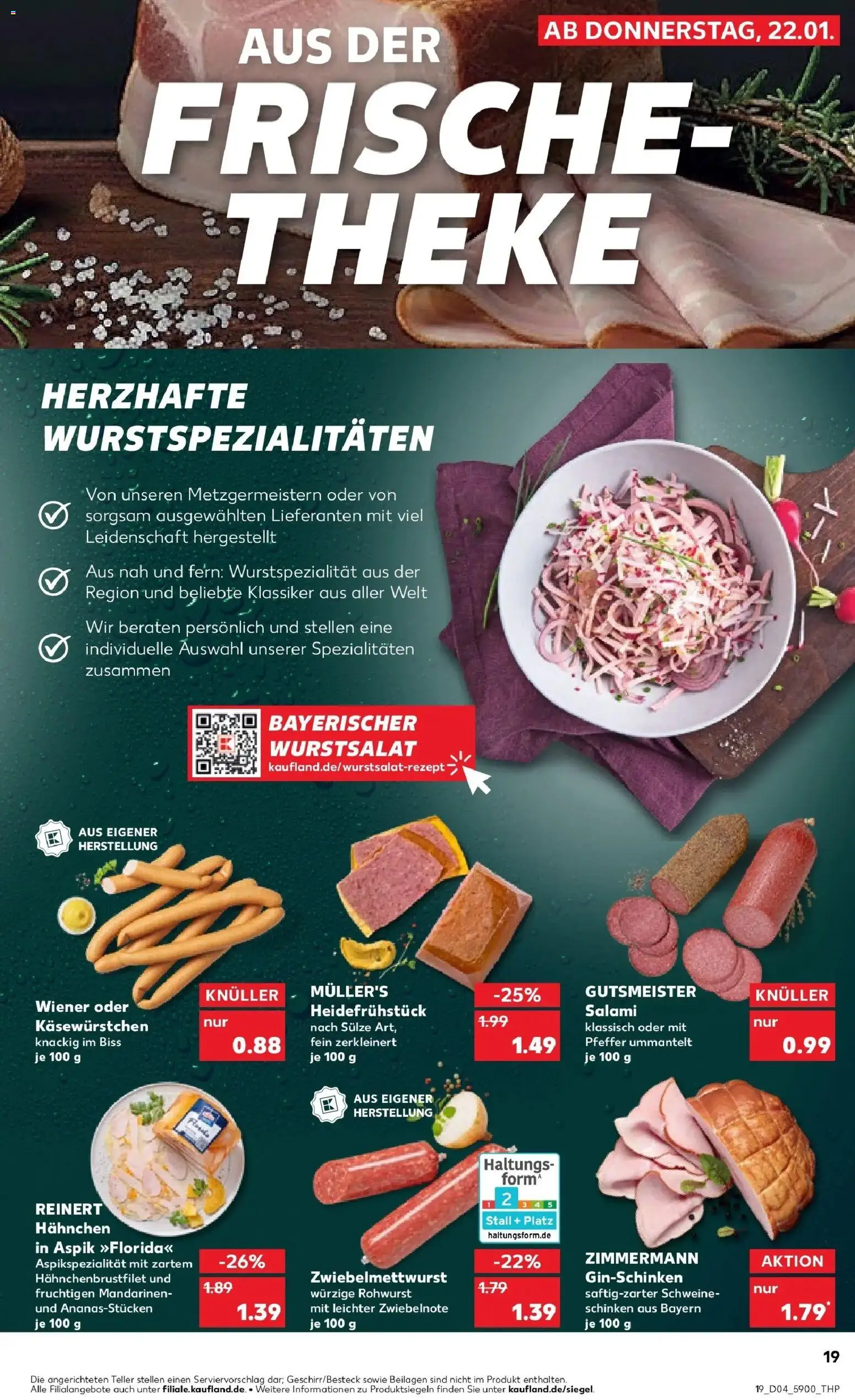 Kaufland prospekt Frankenberg/Sa.	 – gültig ab 22.01.2026 | Seite: 19 | Produkte: Mandarinen, Pfeffer, Salami, Schinken