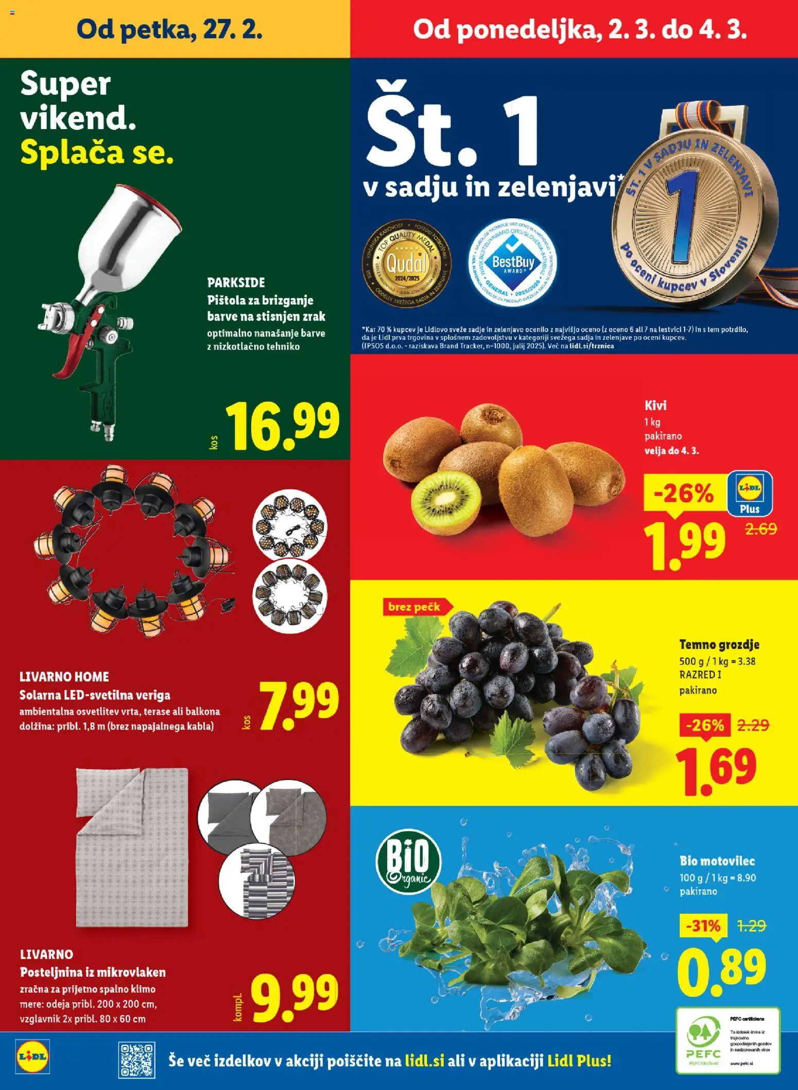 Novi Lidl katalog ponudbe – veljaven od 26.02.2026 | Stran: 64 | Izdelki: Grozdje, Odeja, Posteljnina, Sadje