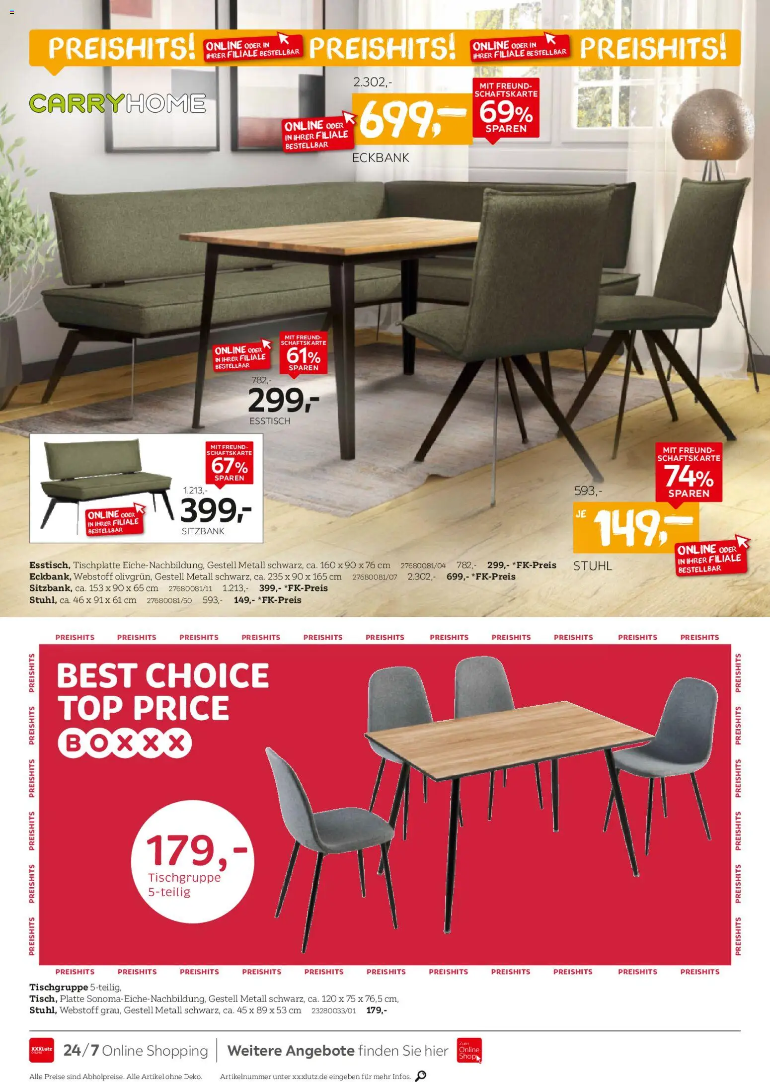 XXXL Lutz Speisen-Preishits! – gültig ab 26.10.2025 | Seite: 10 | Produkte: Top, Esstisch, Eckbank, Stuhl