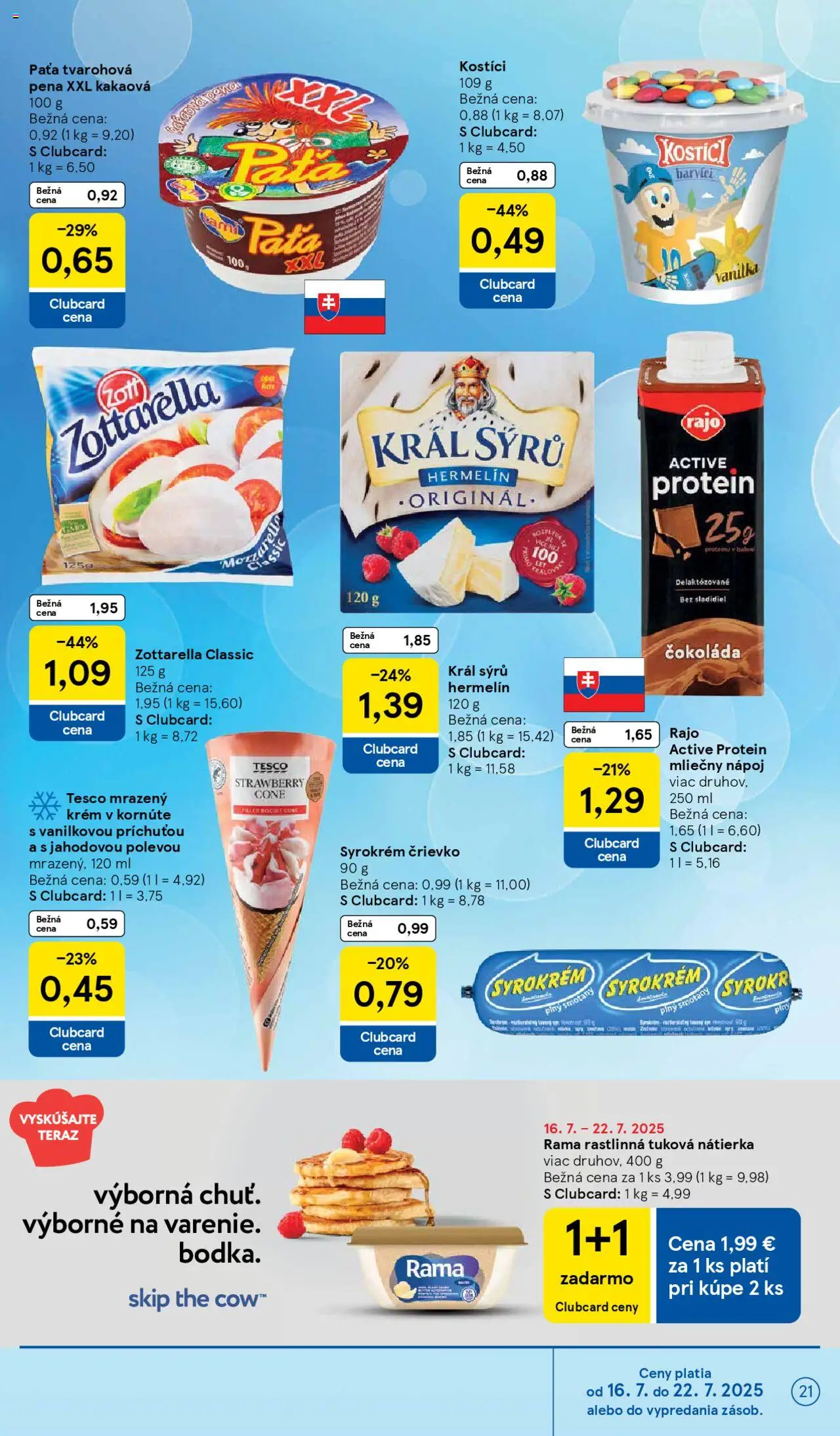 Tesco Hypermarket - leták │ platný od 16.07.2025 | Strana: 21 | Produkty: Protein, Čokoláda, Krém, Rama