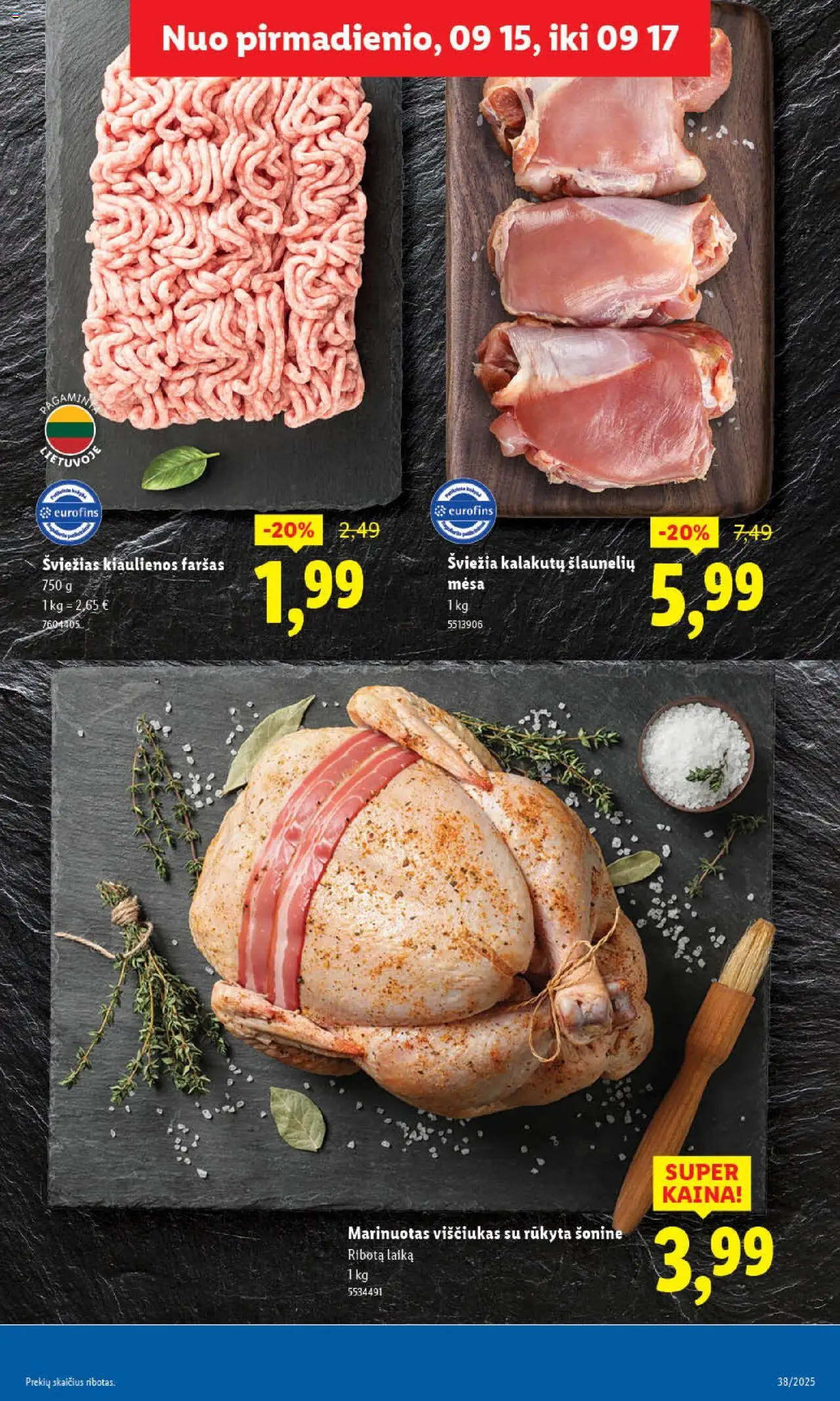 LIDL akcijos nuo 15.09.2025 | Puslapis: 9 | Prekių: Kiaulienos, Viščiukas