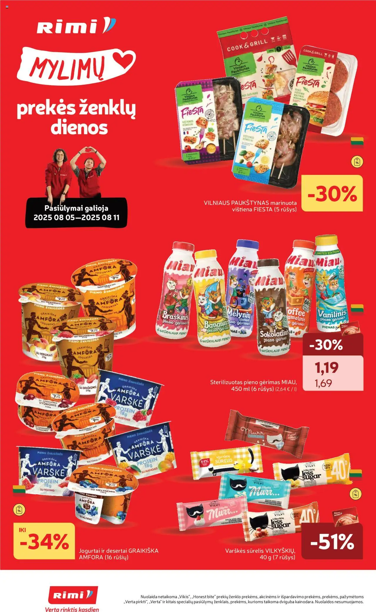 Rimi leidinys│galioja nuo 05.08.2025 | Puslapis: 2 | Prekių: Sūrelis, Pienas, Jogurtas, Varškė