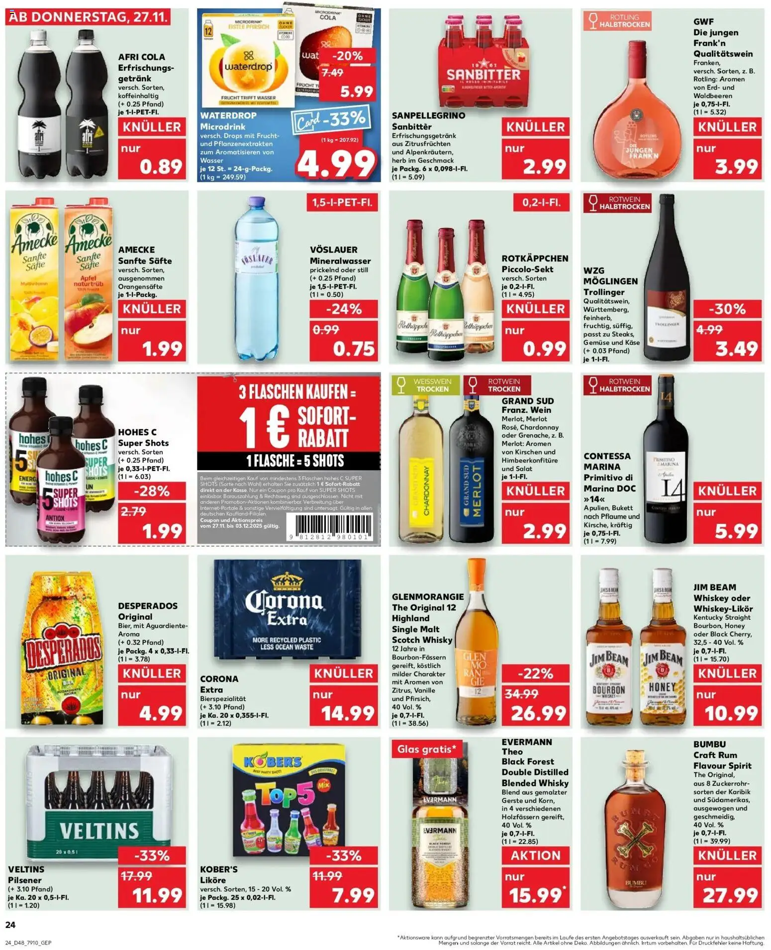 Kaufland prospekt Marktredwitz	 – gültig ab 30.11.2025 | Seite: 24 | Produkte: Rotwein trocken, Merlot, Grand sud, Bourbon