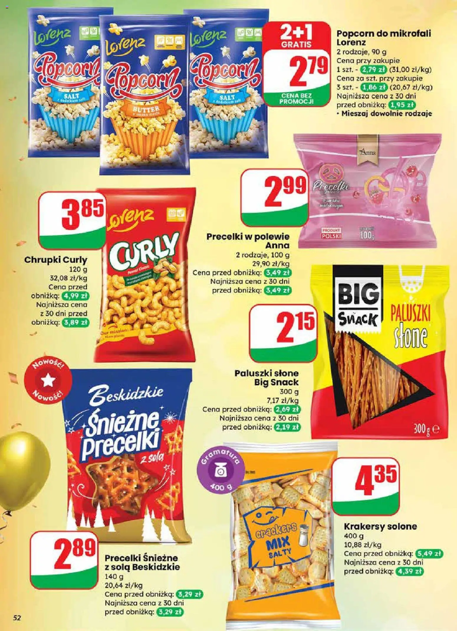 Dino Gazetka od 27.12.2025 | Strona: 52 | Produkty: Chrupki, Paluszki, Krakersy, Popcorn