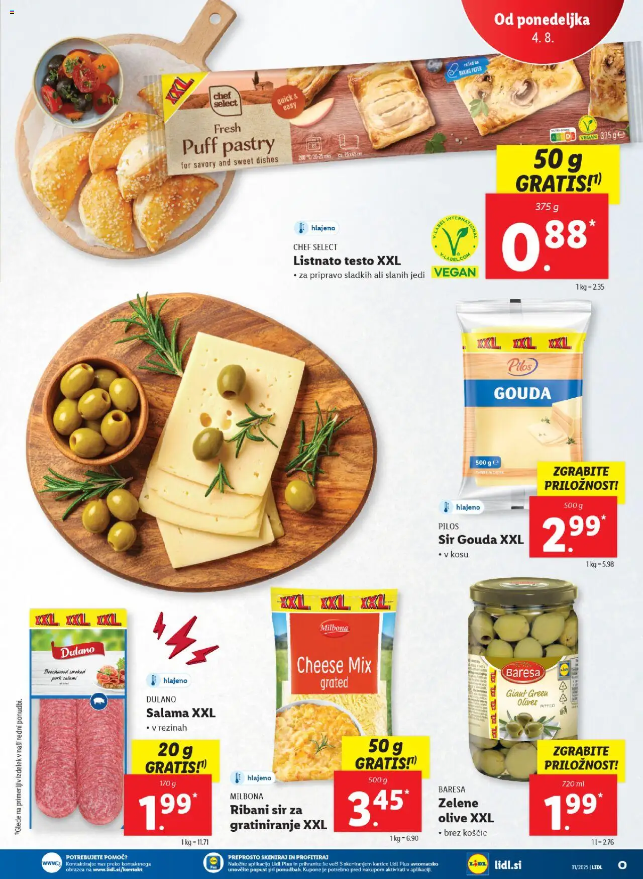Lidl katalog │ velja od 31.07.2025 | Stran: 39 | Izdelki: Olive, Sir, Salama