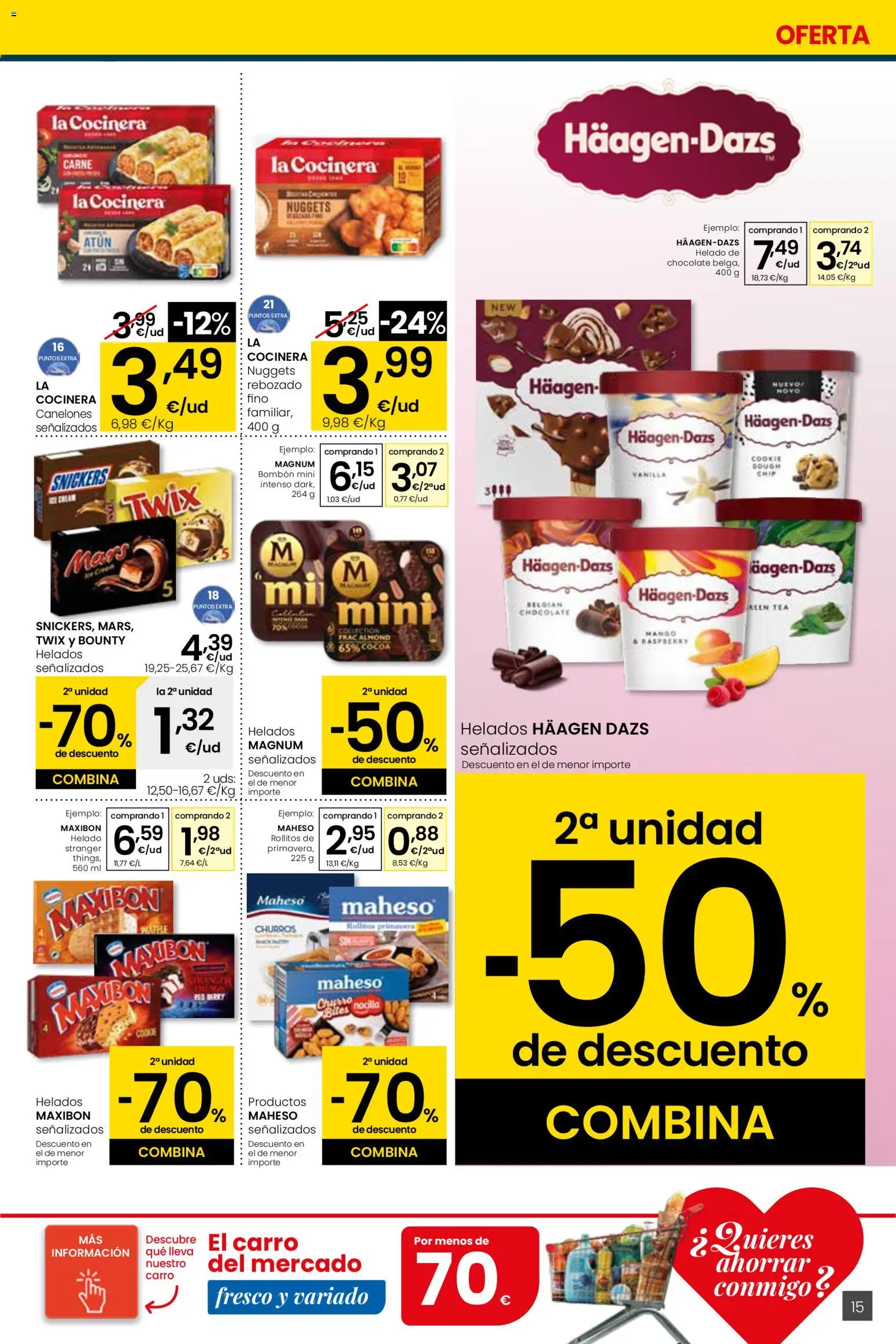 Eroski - Quieres ahorrar conmigo │ válido desde el 26.03.2026 | Página: 15 | Productos: Chocolate, Helado, Canelones, Nuggets