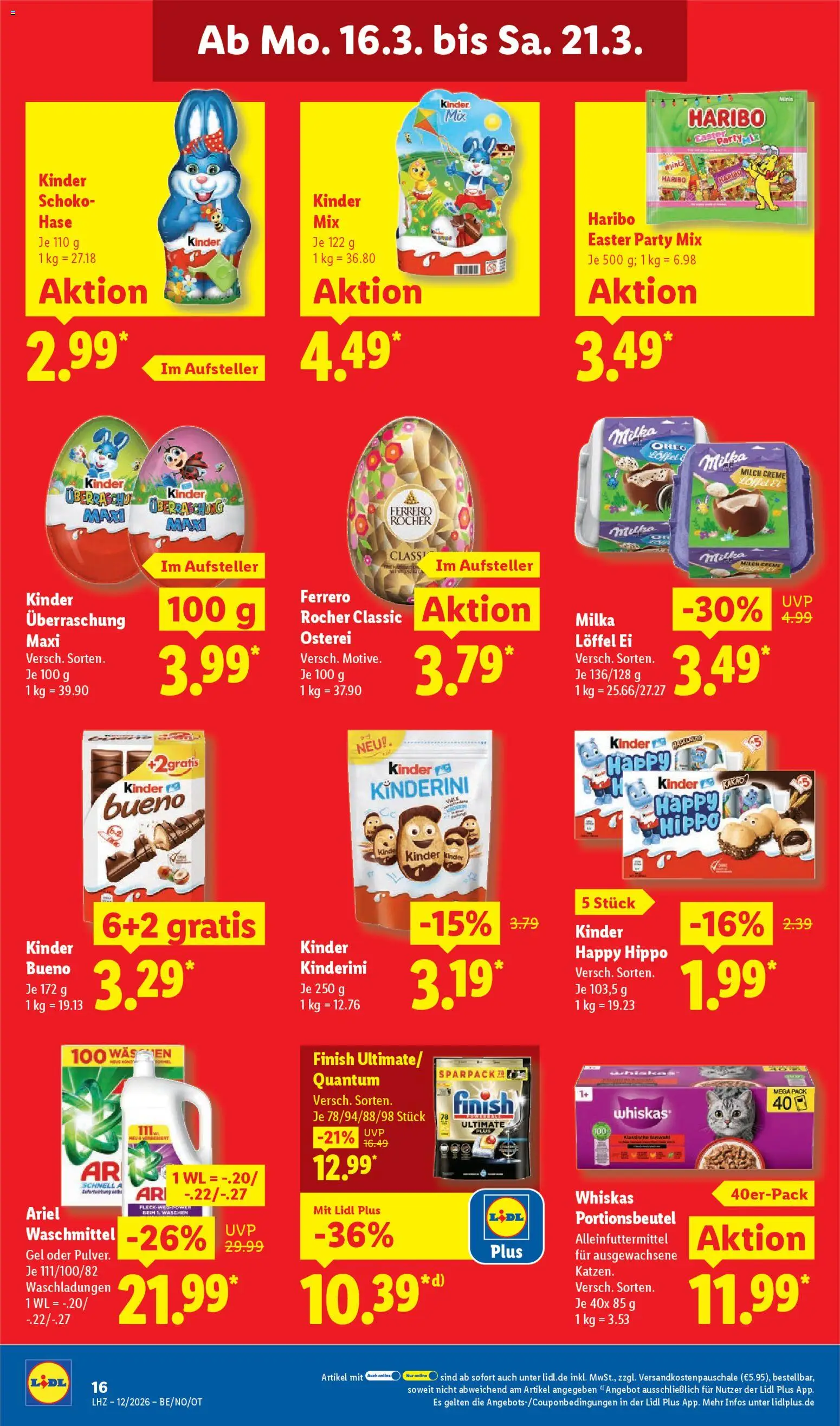Lidl Prospekt Grimma – gültig ab 16.03.2026 | Seite: 30 | Produkte: Ariel, Finish, Waschmittel, Whiskas