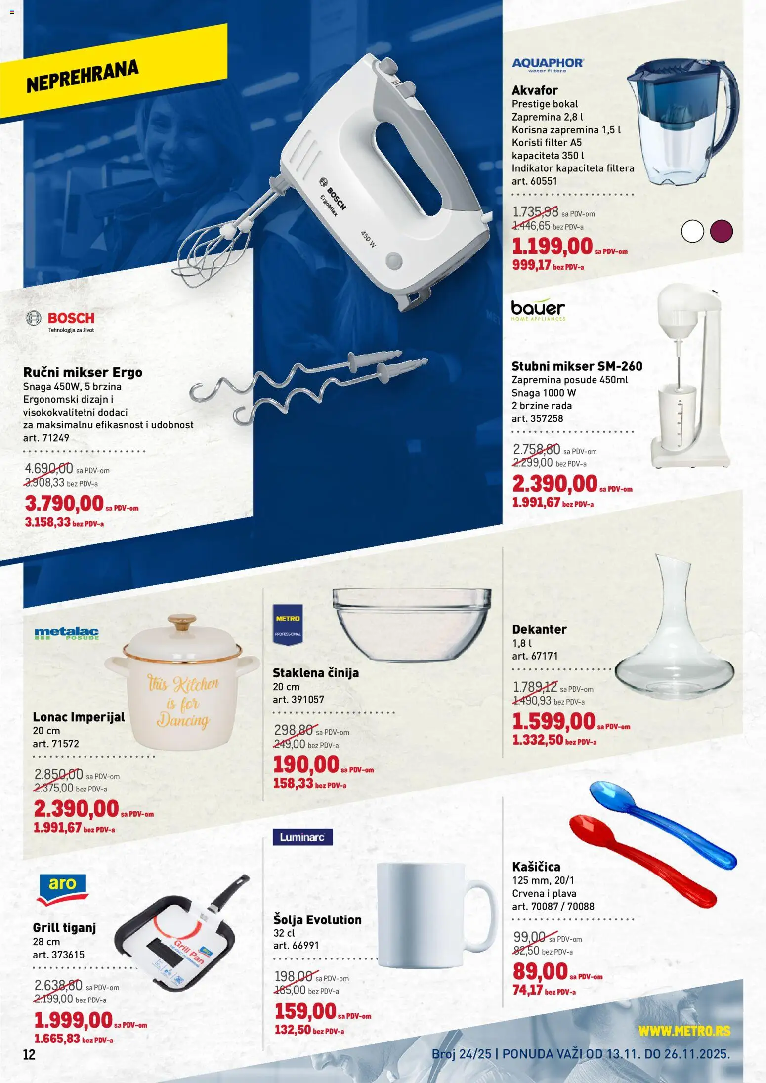 Metro katalog - važi od 13.11.2025 | Strana: 12 | Proizvode: Bosch, Mikser, Šolja, Tiganj