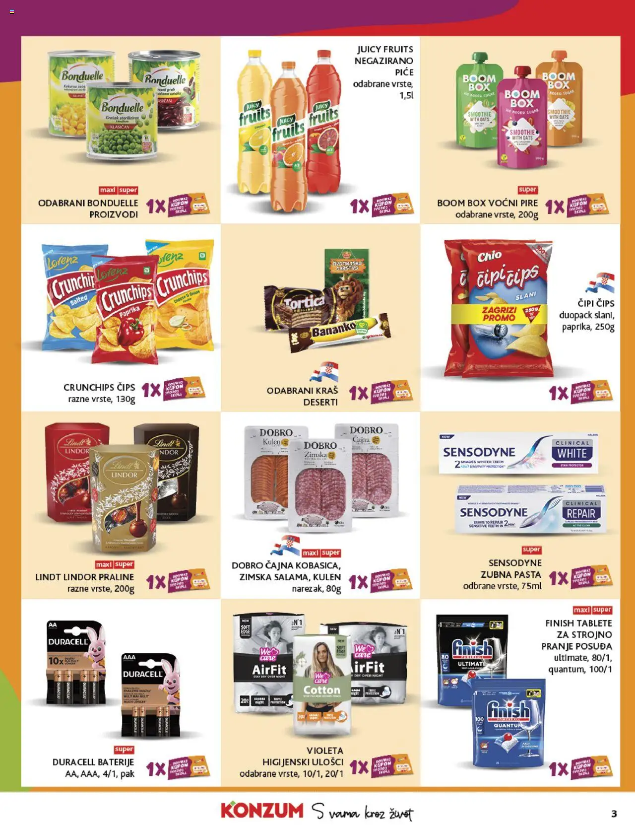 Konzum katalog | vrijedi od 01.10.2025 | Stranica: 3 | Proizvodi: Paprika, Čips, Baterije, Kulen