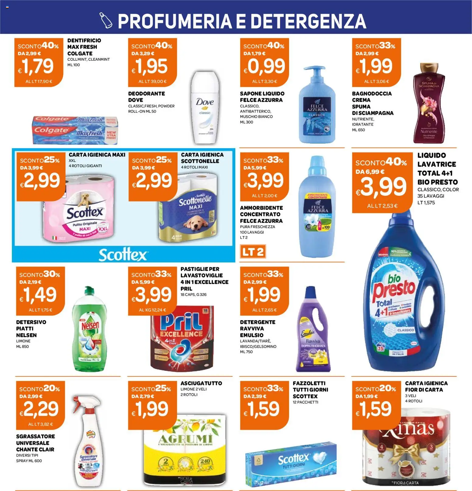 Volantino Ekom del 16.12.2025 | Pagina: 9 | Prodotti: Dentifricio, Pastiglie per lavastoviglie, Agrumi, Lavatrice