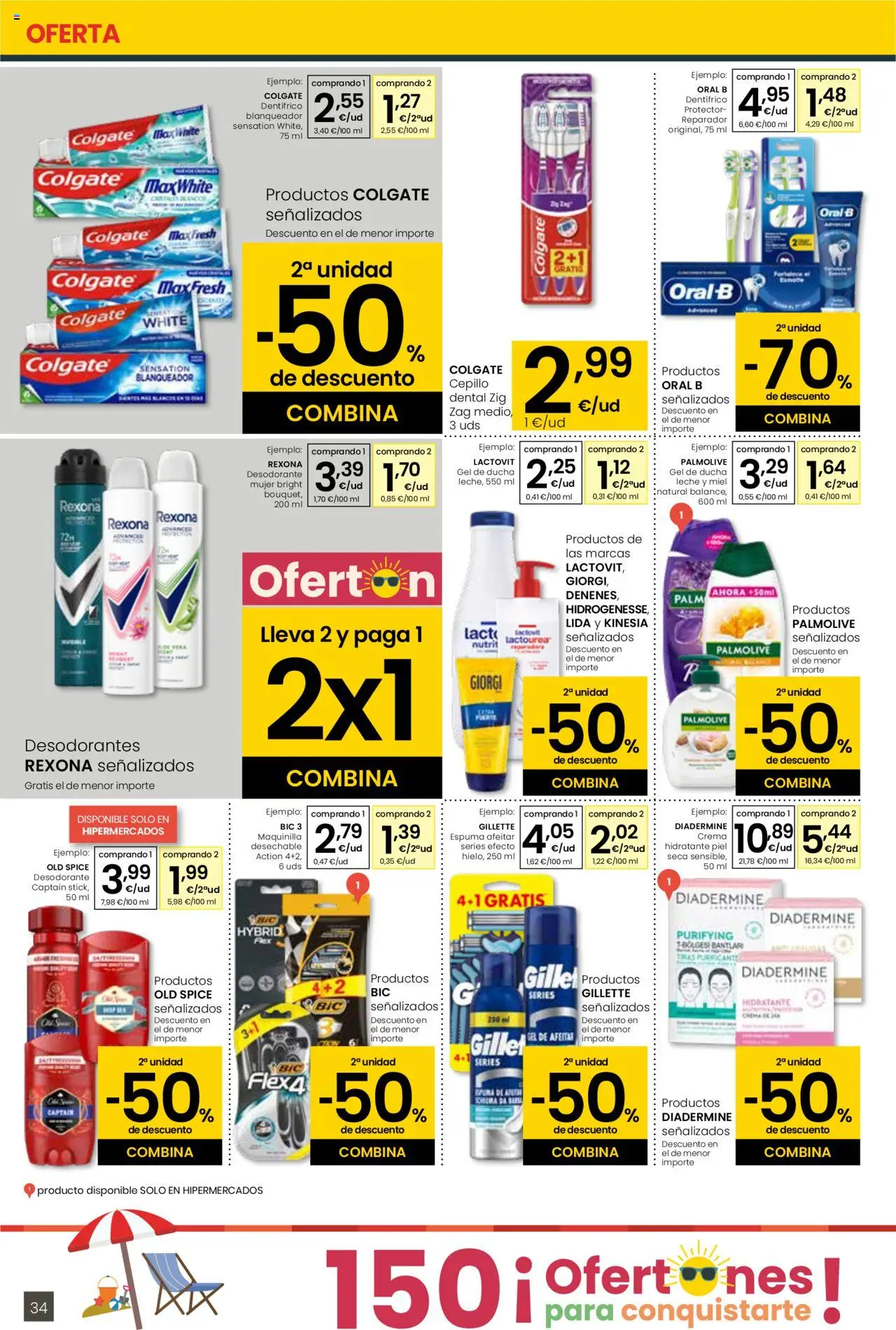 Eroski - Para conquistarte │ válido desde el 14.08.2025 | Página: 34 | Productos: Cepillo, Ψηφιακή κάμερα, Desodorante, Crema