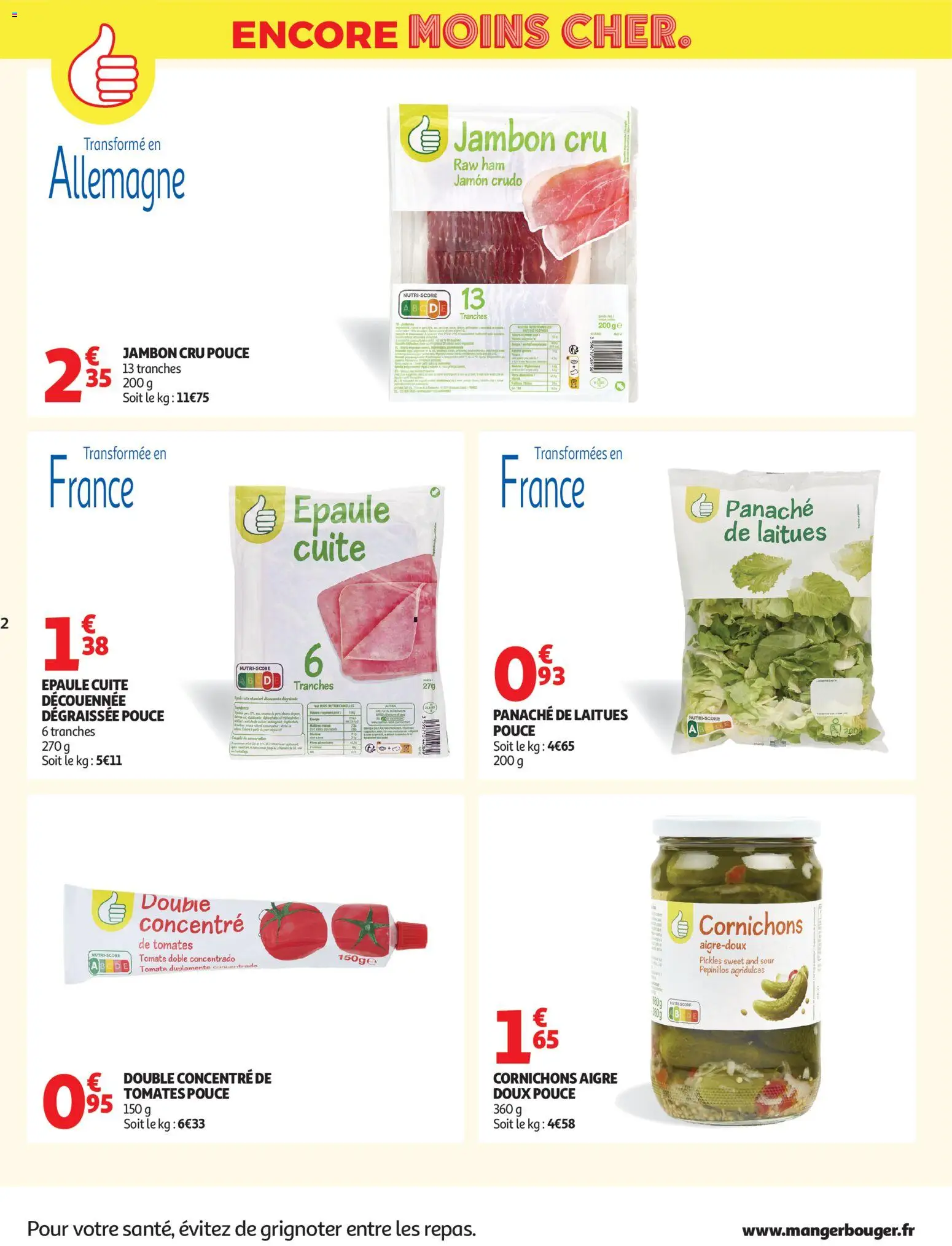 {H1} | Page: 2 | Produits: Jambon Cru, Jambon, Tomates