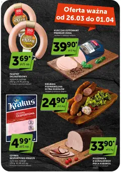 Pogląd oferty "Groszek gazetka" - ważna od 26.03.2026 | Strona: 20 | Produkty: Kiełbasa, Kurczak, Szynka, Kiełbasa podwawelska