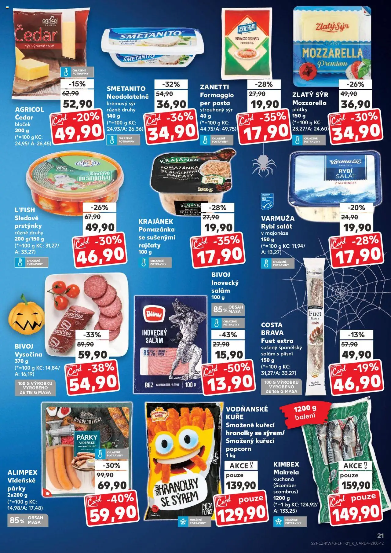 Kaufland leták - Chomutov od 22.10.2025 | Strana: 21 | Produkty: Sýr, Rybí salát, Makrela, Kuře