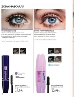 Vista previa Catálogo AVON campaña 5 válido desde el 01.05.2026 | Página: 42 | Productos: Pestañas postizas, Té, Peso, Máscara de pestañas
