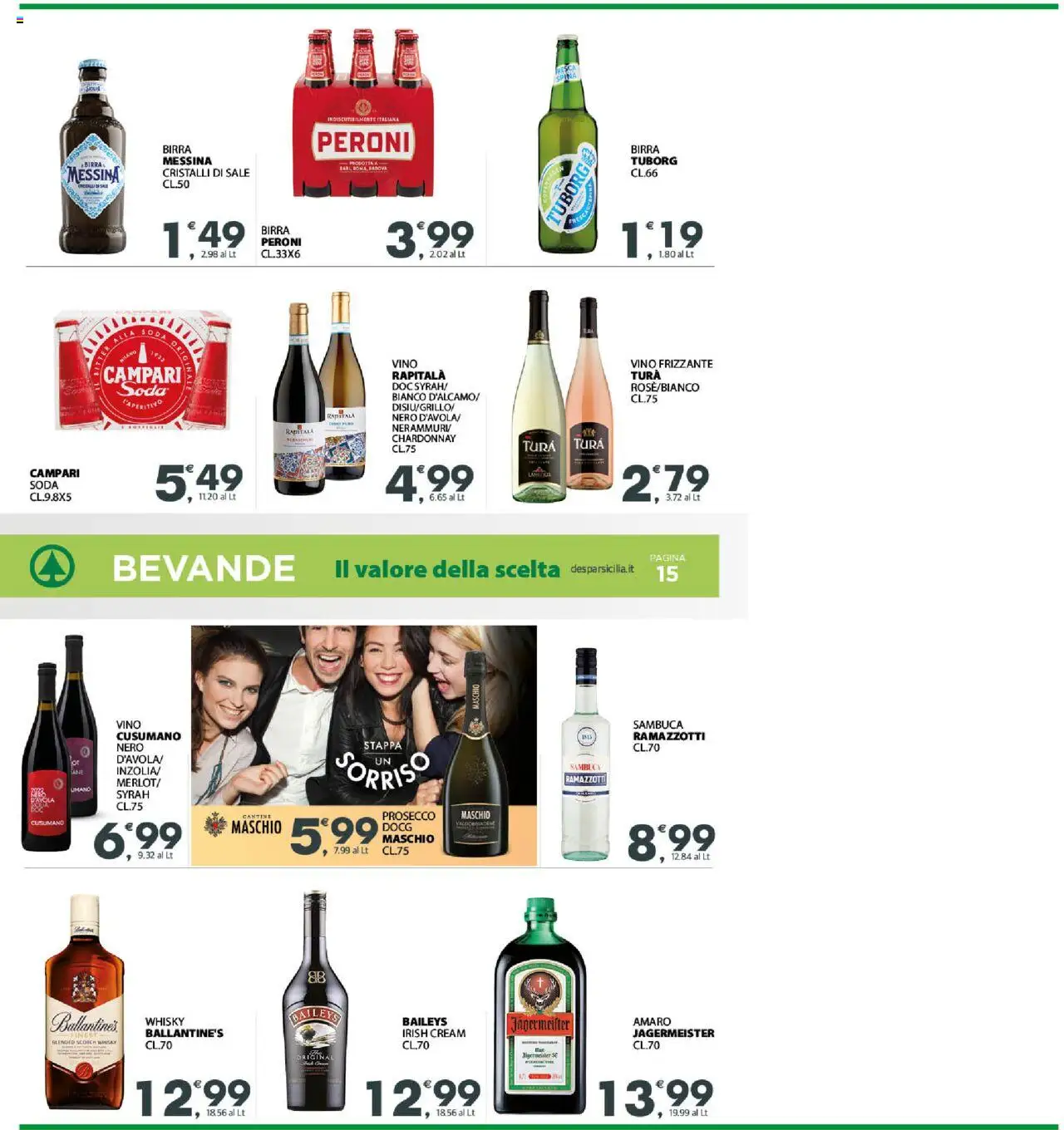 Volantino Eurospar del 29.09.2025 | Pagina: 15 | Prodotti: Birra, Prosecco, Sale, Amaro