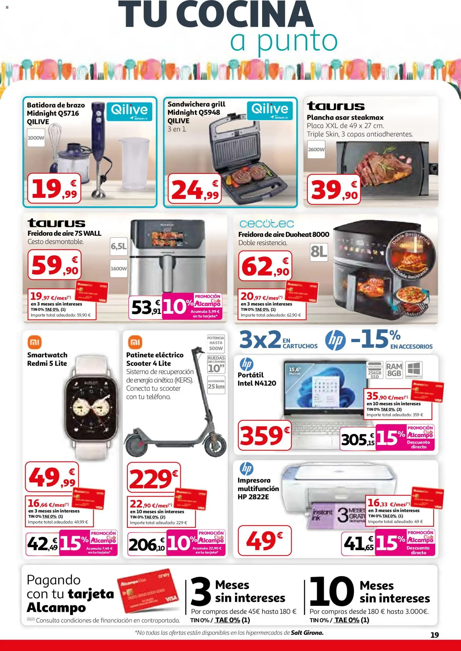 Alcampo - HP Catalán │ válido desde el 26.02.2026 | Página: 19 | Productos: Impresora, Cocina, Plancha, Freidora