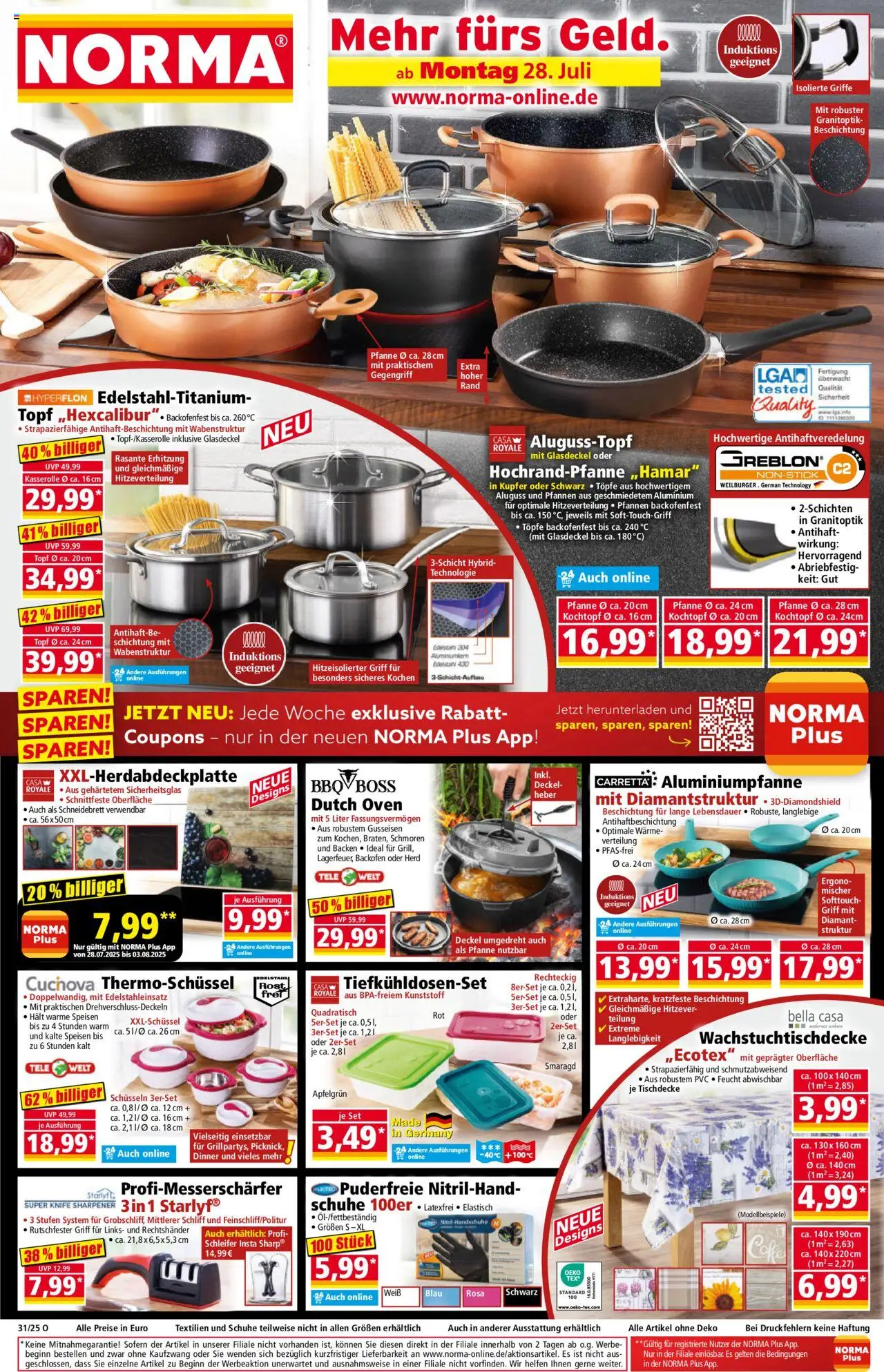 Norma Prospekt 	 - gültig ab dem 28.07.2025 | Seite: 1 | Produkte: Herd, Backofen