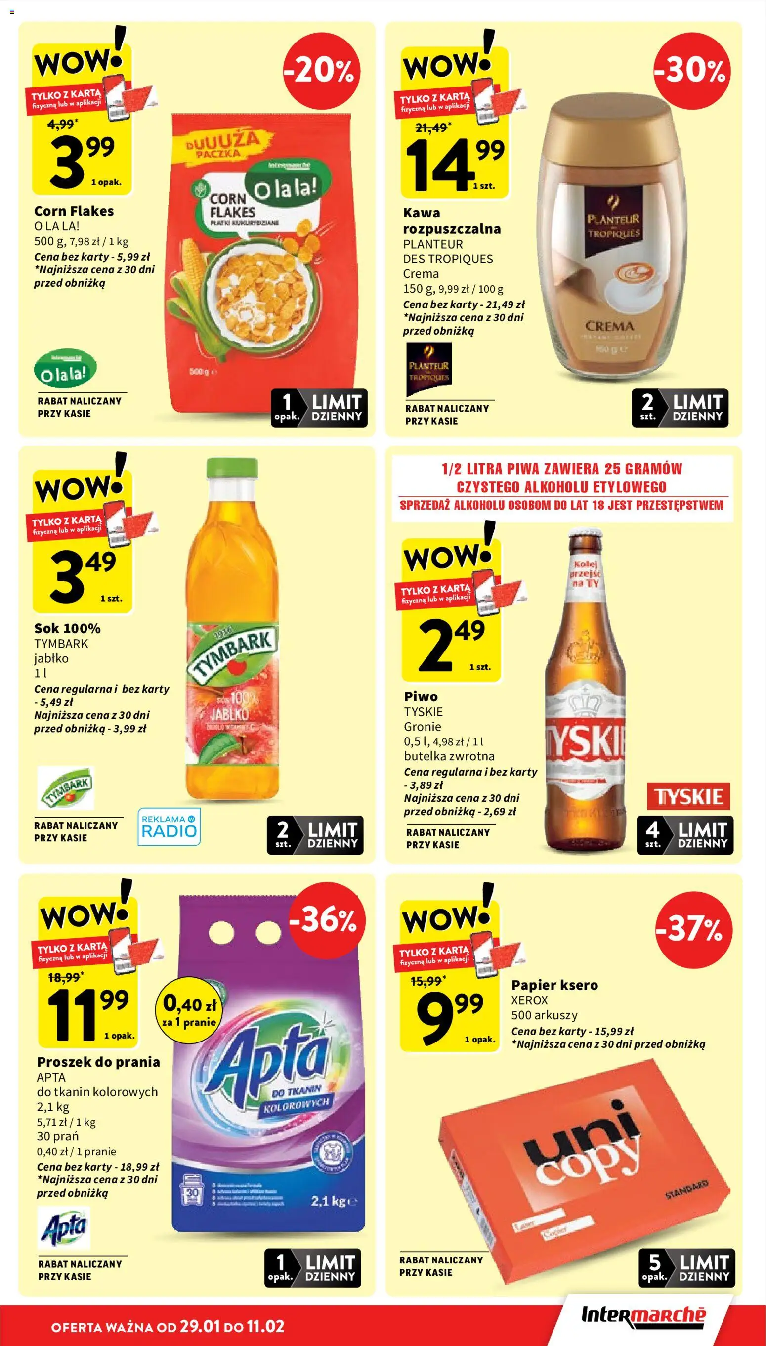 Intermarche Gazetka od 05.02.2026 | Strona: 9 | Produkty: Karta, Radio, Sok, Papier ksero