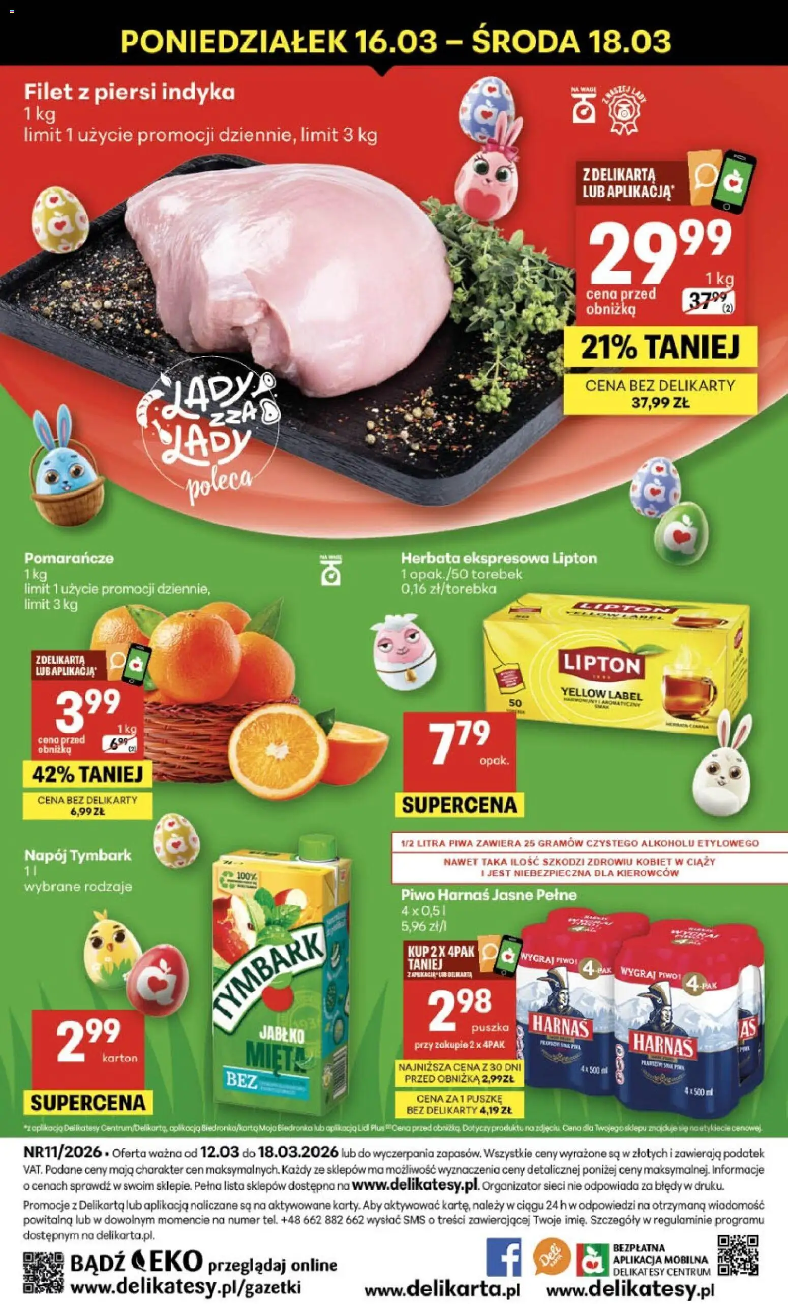 Delikatesy Centrum gazetka od 12.03.2026 | Strona: 40 | Produkty: Piersi, Delikatesy, Harnaś, Pomarańcze