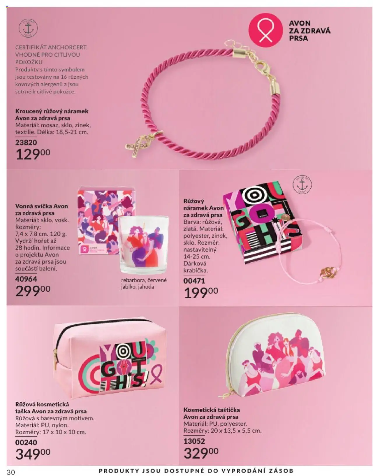 Avon katalog 8/2025 od 31.07.2025 | Strana: 30 | Produkty: Kosmetická taška, Kosmetická taštička, Taška, Svíčka