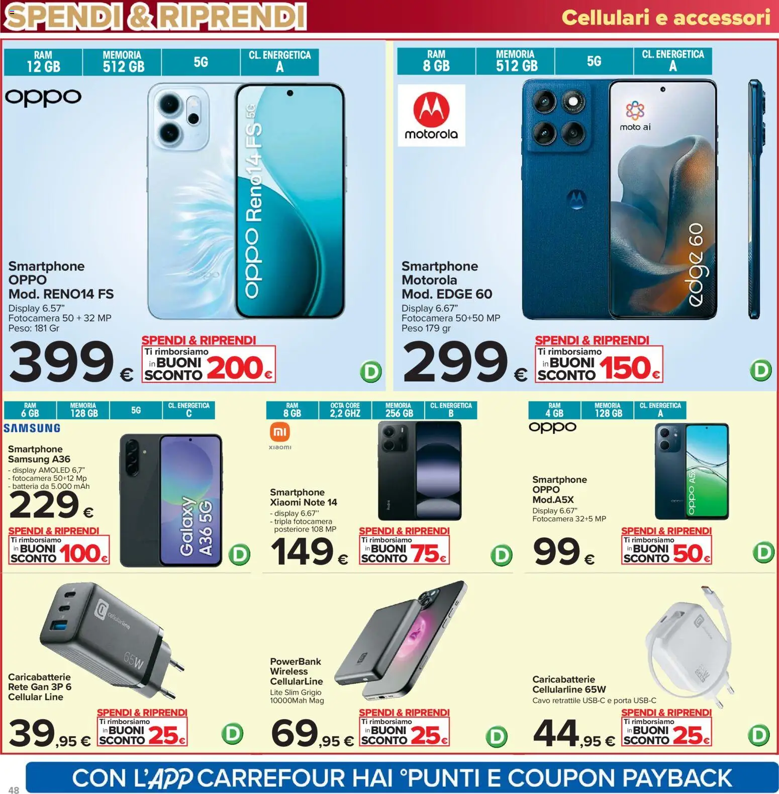 Volantino Carrefour del 16.12.2025 | Pagina: 48 | Prodotti: Xiaomi, Fotocamera, Caricabatterie, Samsung