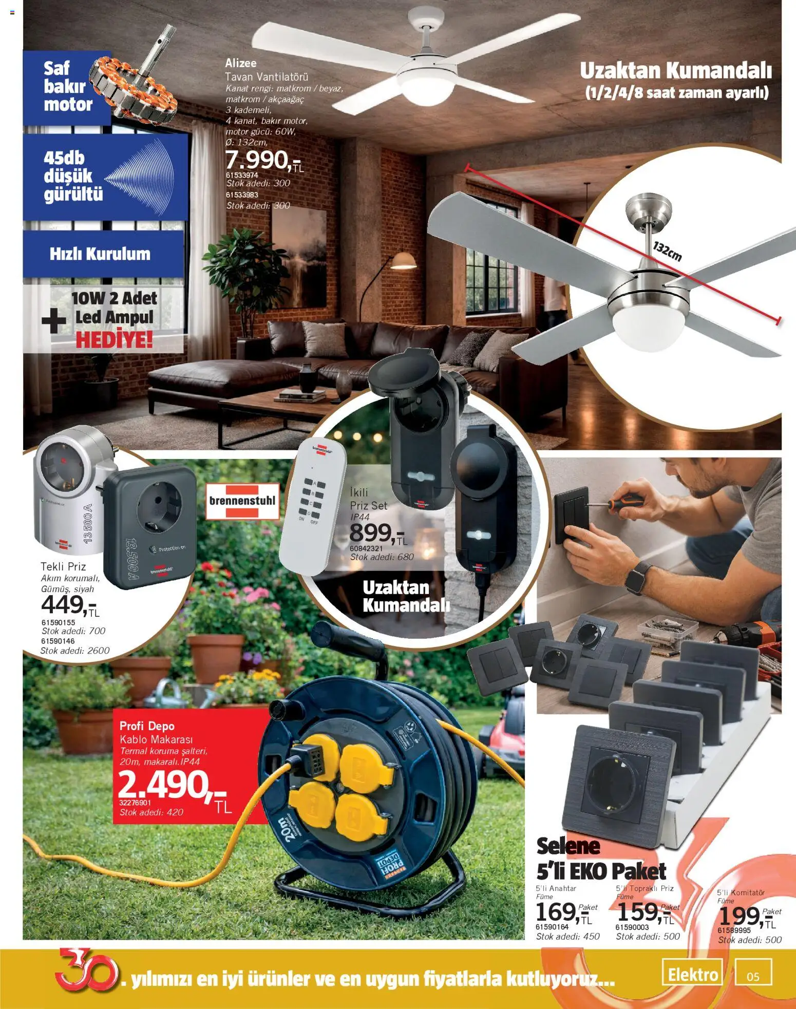 Bauhaus Katalog - 18.04.2026 tarihinden itibaren geçerlidir | Sayfa: 5 | Ürünler: Priz, Saat, Kablo