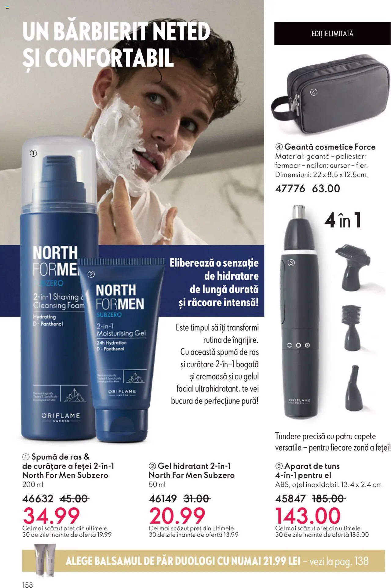 Noul catalog Oriflame – valabil de la 12.11.2025 | Pagină: 158 | Produse: Geantă, Spumă de ras