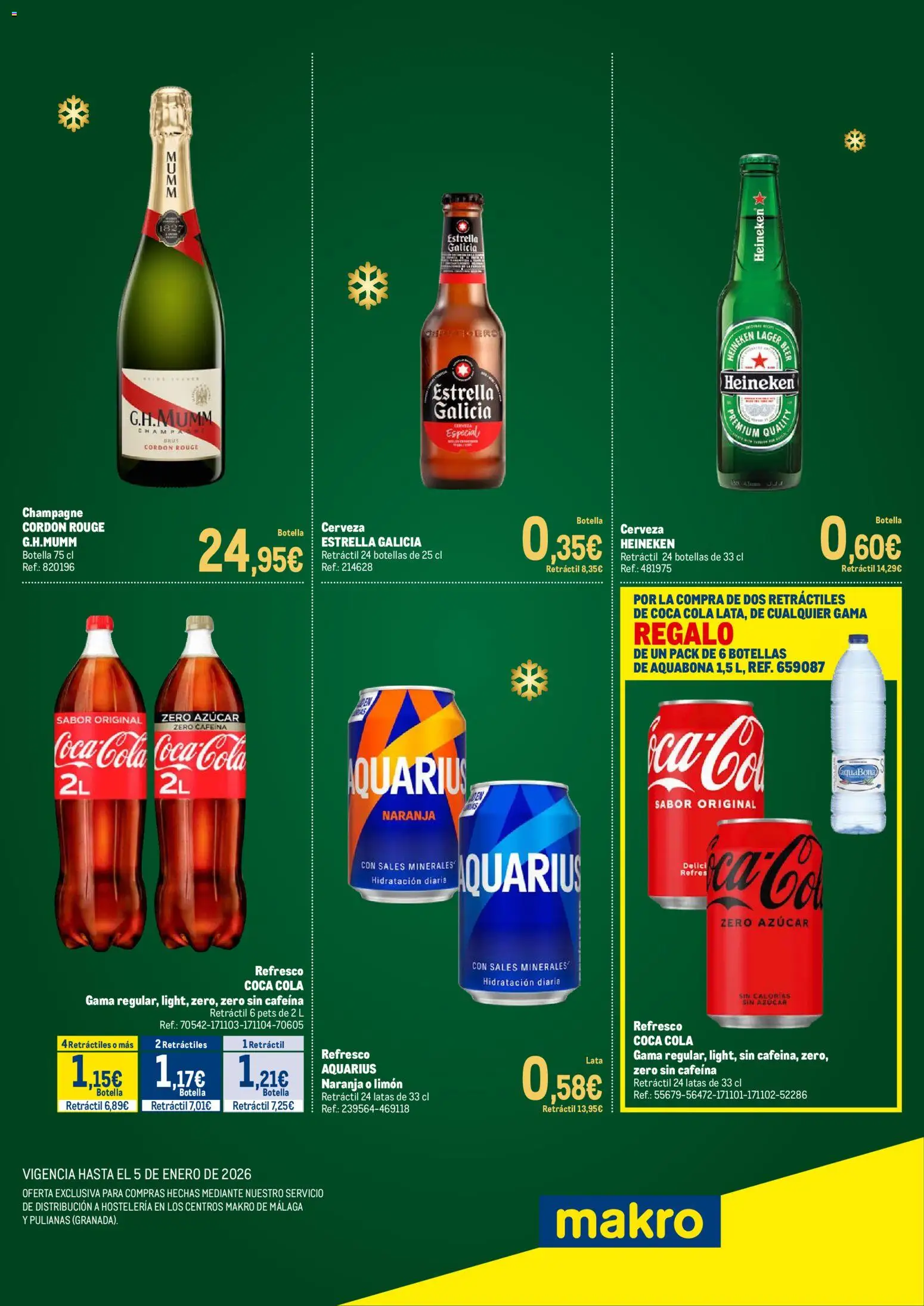 Makro - Especial Navidad Bebidas Sur │ válido desde el 12.12.2025 | Página: 2 | Productos: Σφουγγαρίστρα, Cerveza, Σπανάκι